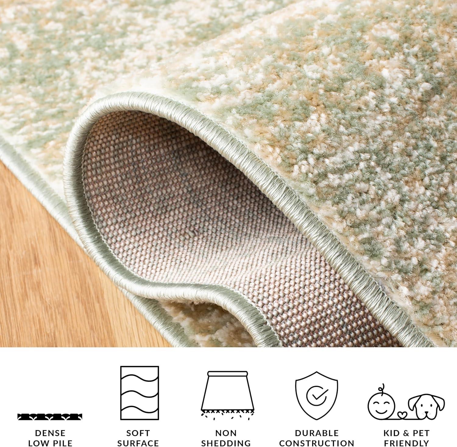 image:imageSAFAVIEH Area Rug 8x10 Adirondack Collection Large Silver amp Black Modern Abstract Design NonShedding amp Easy Cleaning Ideal for Living Room Bedroom Office Dining Space ADR112AIvorySage