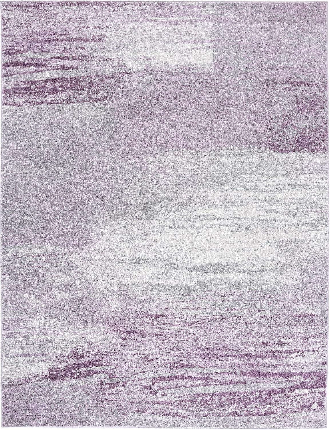 image:imageSAFAVIEH Area Rug 8x10 Adirondack Collection Large Silver amp Black Modern Abstract Design NonShedding amp Easy Cleaning Ideal for Living Room Bedroom Office Dining Space ADR112AGreyPurple