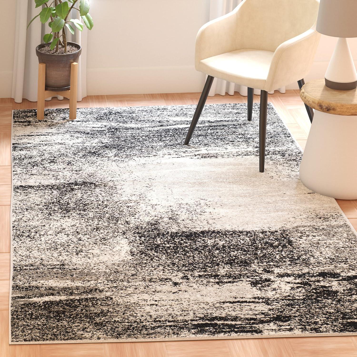 image:imageSAFAVIEH Area Rug 8x10 Adirondack Collection Large Silver amp Black Modern Abstract Design NonShedding amp Easy Cleaning Ideal for Living Room Bedroom Office Dining Space ADR112ASilverMulti