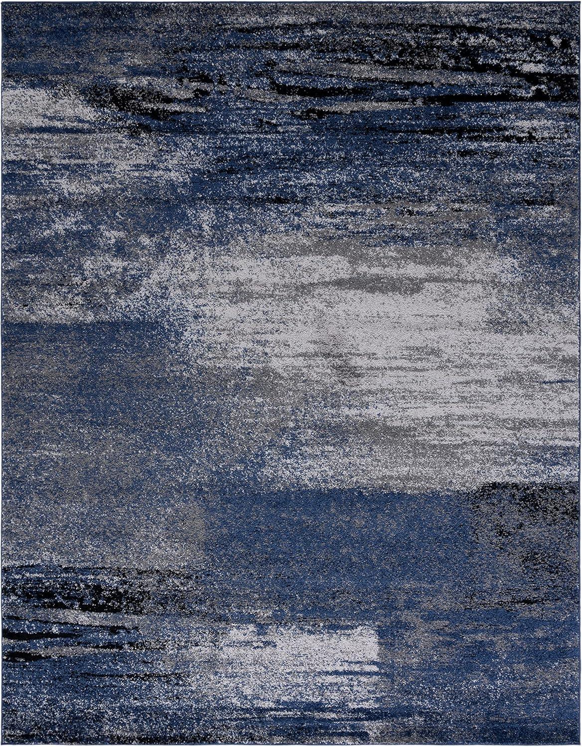 image:imageSAFAVIEH Area Rug 8x10 Adirondack Collection Large Silver amp Black Modern Abstract Design NonShedding amp Easy Cleaning Ideal for Living Room Bedroom Office Dining Space ADR112AGreyBlue