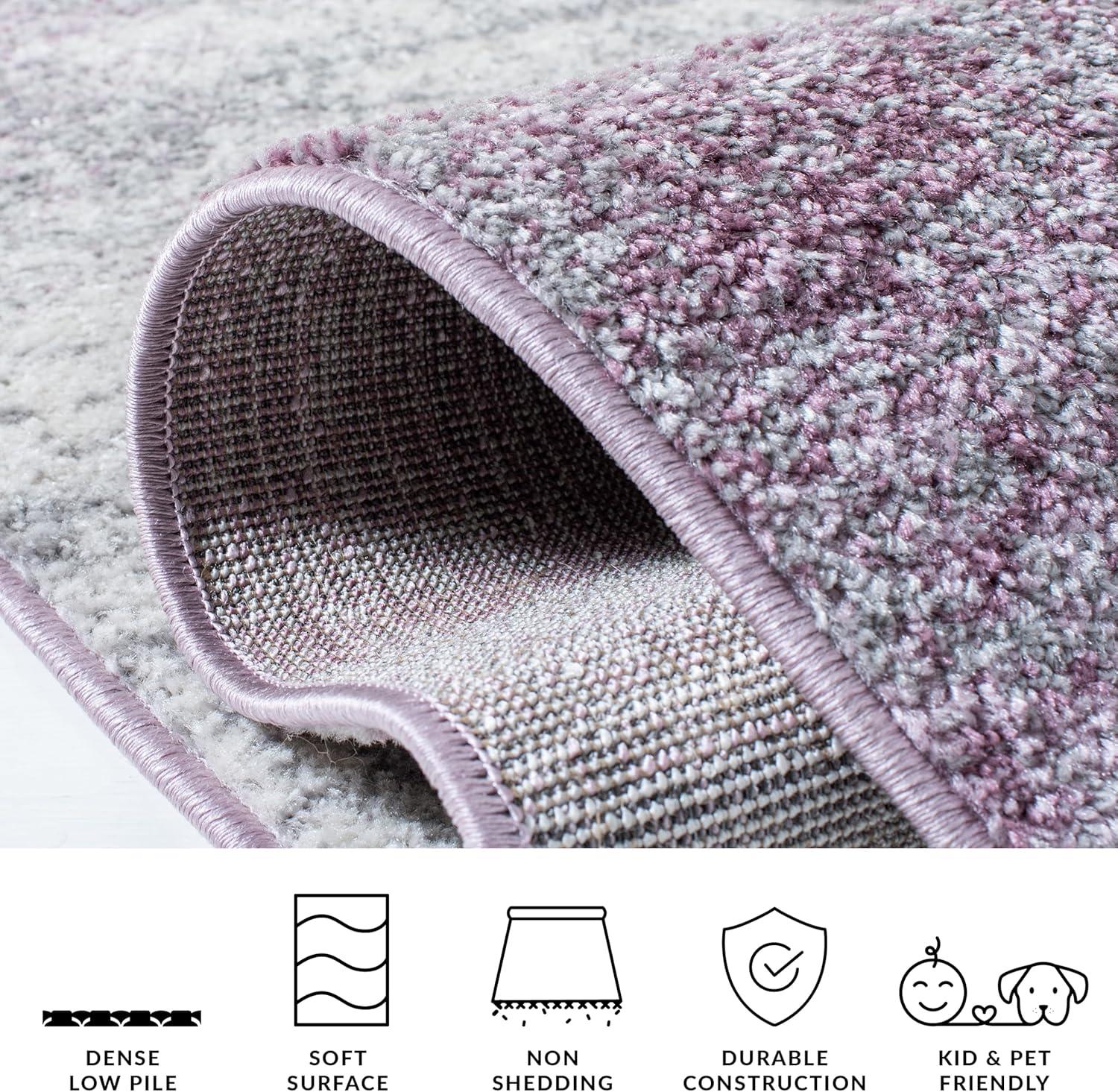 image:imageSAFAVIEH Area Rug 8x10 Adirondack Collection Large Silver amp Black Modern Abstract Design NonShedding amp Easy Cleaning Ideal for Living Room Bedroom Office Dining Space ADR112AGreyPurple