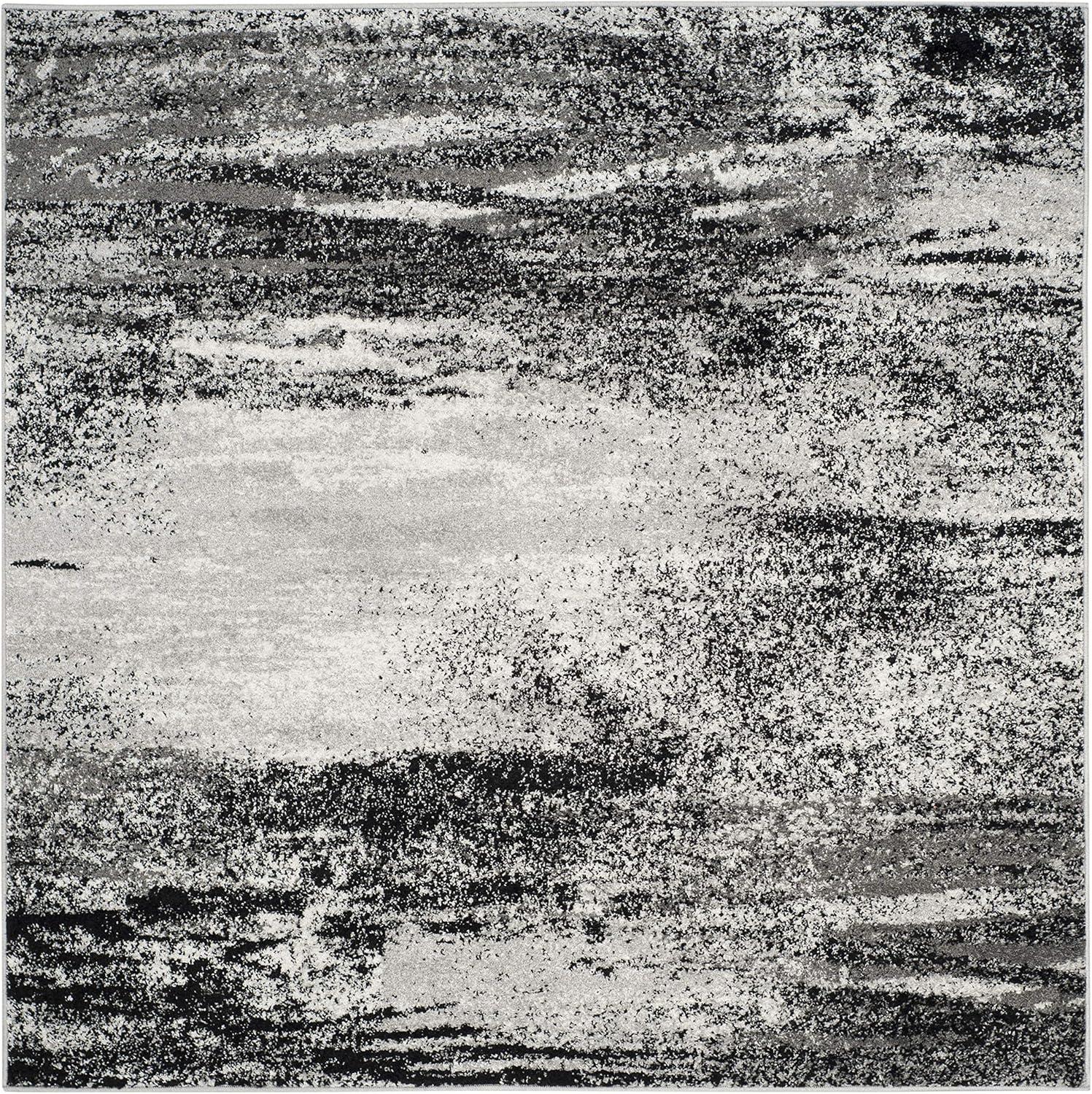 image:imageSAFAVIEH Area Rug 8x10 Adirondack Collection Large Silver amp Black Modern Abstract Design NonShedding amp Easy Cleaning Ideal for Living Room Bedroom Office Dining Space ADR112ASilverMulti