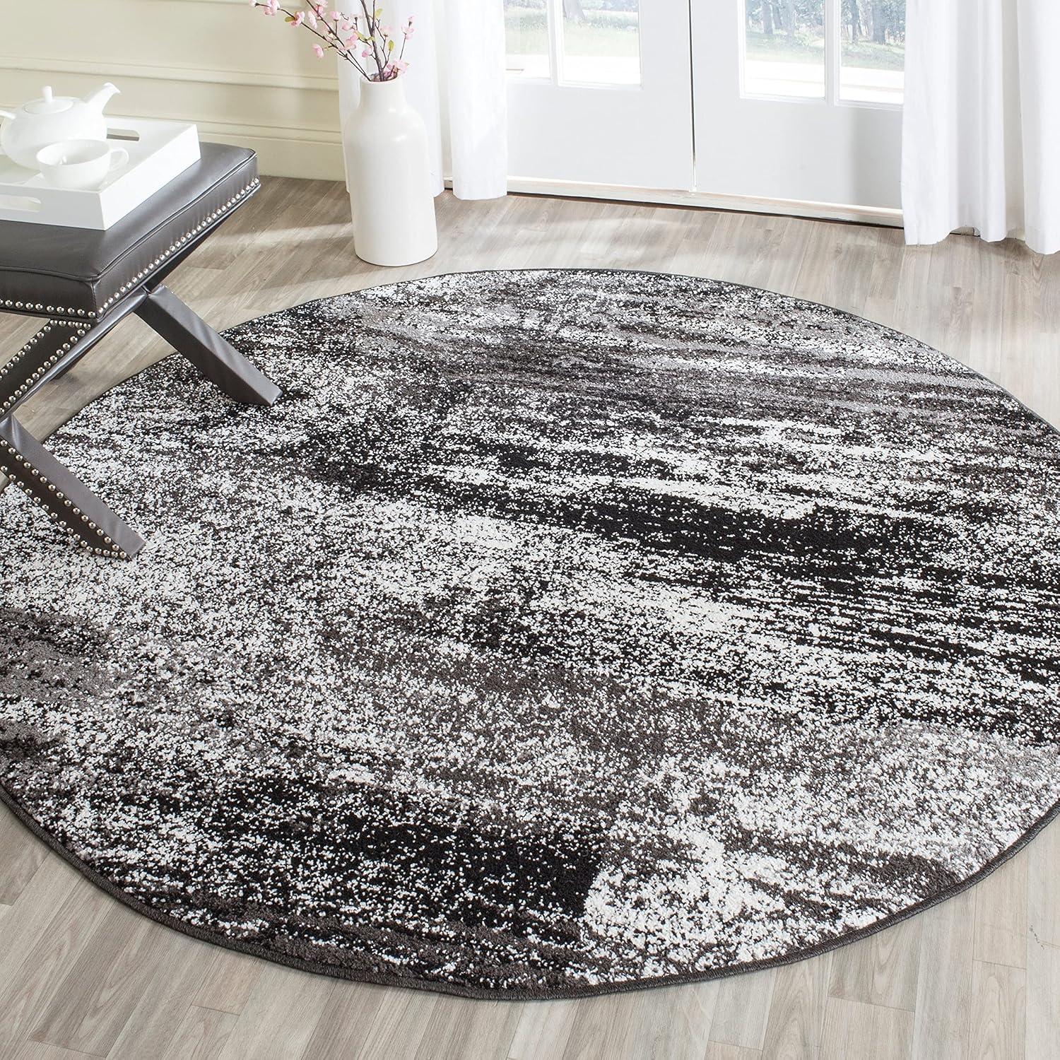 image:imageSAFAVIEH Area Rug 8x10 Adirondack Collection Large Silver amp Black Modern Abstract Design NonShedding amp Easy Cleaning Ideal for Living Room Bedroom Office Dining Space ADR112ASilverBlack
