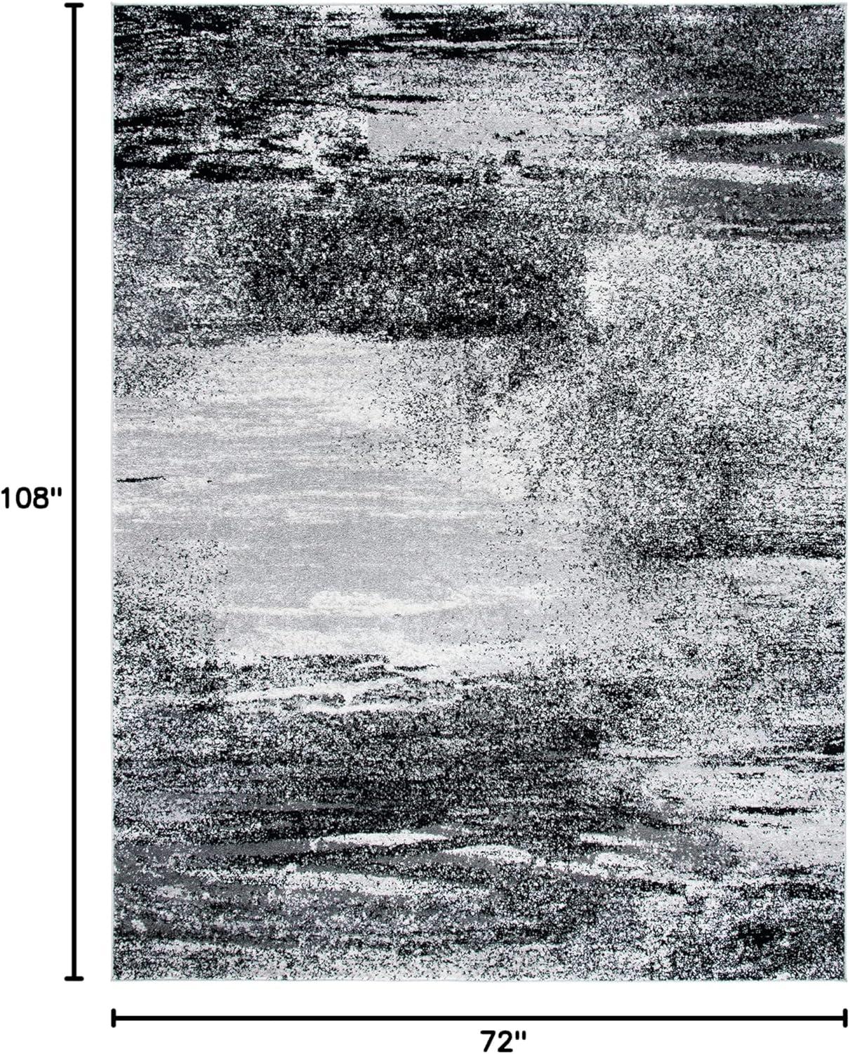 image:imageSAFAVIEH Area Rug 8x10 Adirondack Collection Large Silver amp Black Modern Abstract Design NonShedding amp Easy Cleaning Ideal for Living Room Bedroom Office Dining Space ADR112ASilverMulti