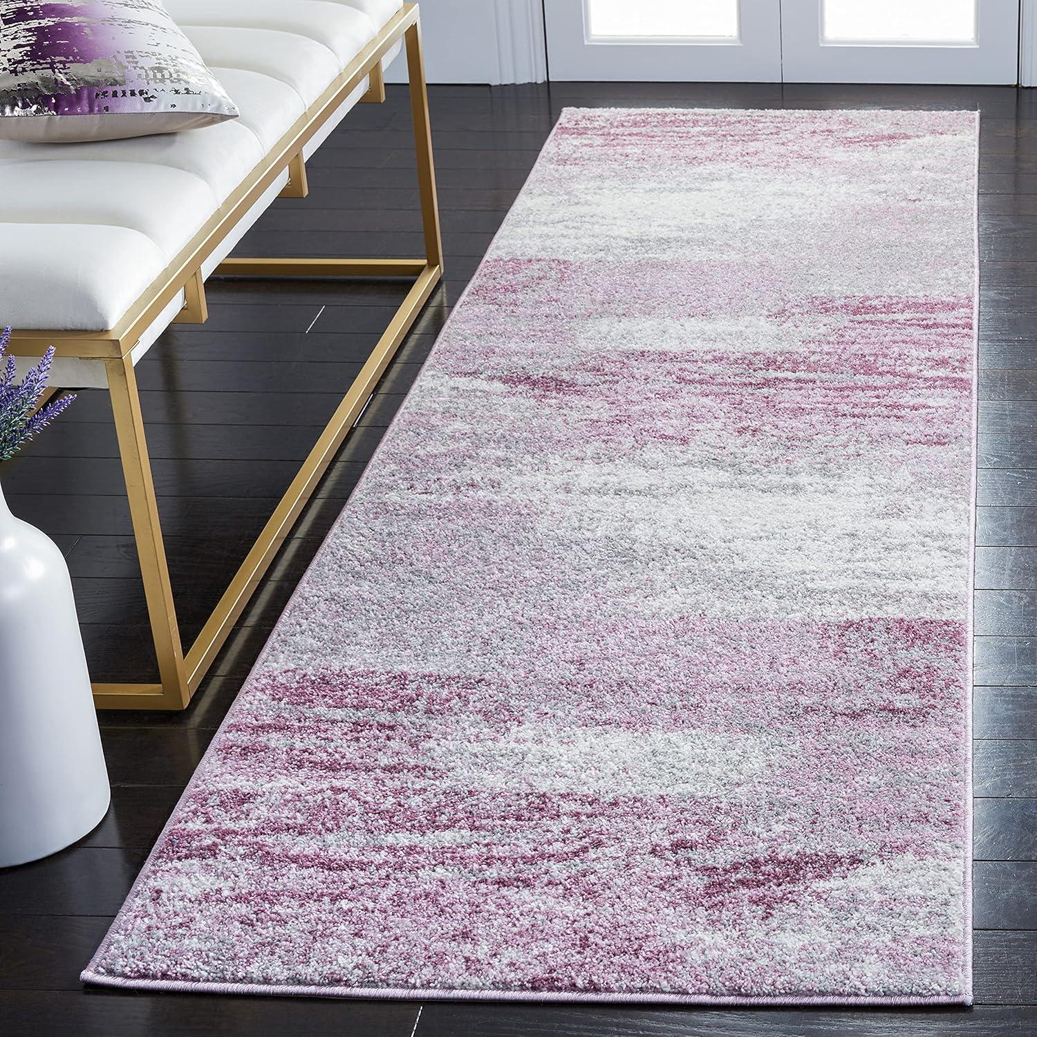 image:imageSAFAVIEH Area Rug 8x10 Adirondack Collection Large Silver amp Black Modern Abstract Design NonShedding amp Easy Cleaning Ideal for Living Room Bedroom Office Dining Space ADR112AGreyPurple