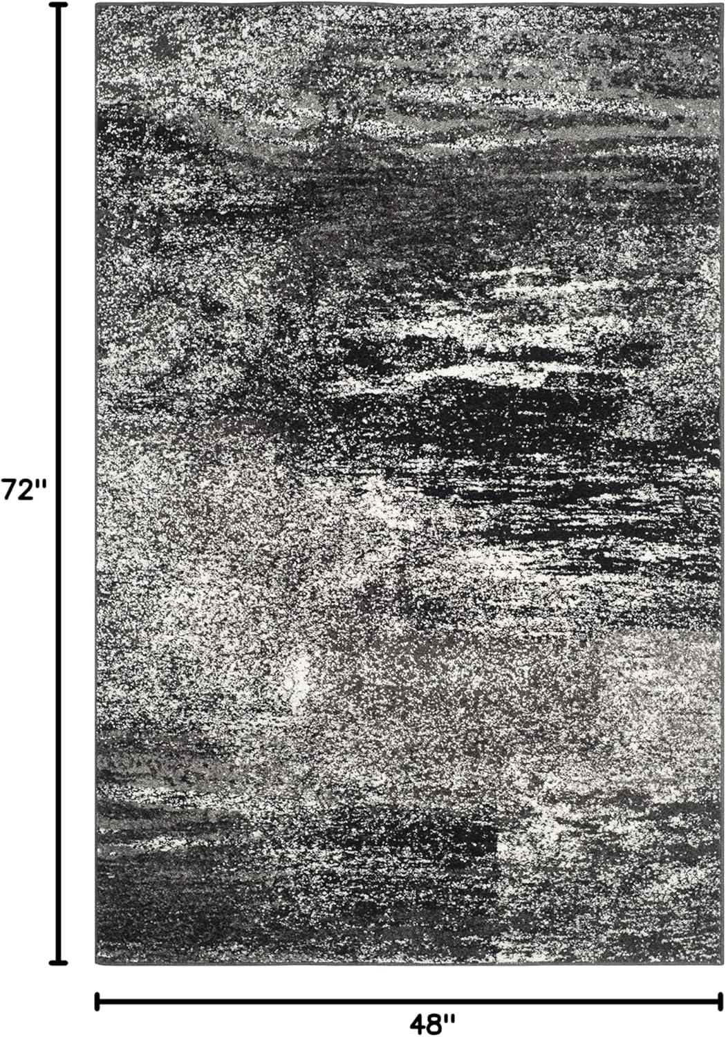 image:imageSAFAVIEH Area Rug 8x10 Adirondack Collection Large Silver amp Black Modern Abstract Design NonShedding amp Easy Cleaning Ideal for Living Room Bedroom Office Dining Space ADR112ASilverBlack