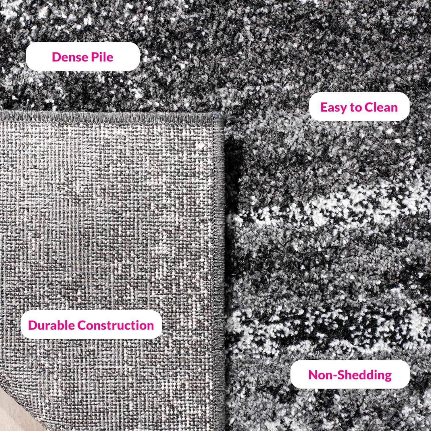 image:imageSAFAVIEH Area Rug 8x10 Adirondack Collection Large Silver amp Black Modern Abstract Design NonShedding amp Easy Cleaning Ideal for Living Room Bedroom Office Dining Space ADR112ASilverBlack