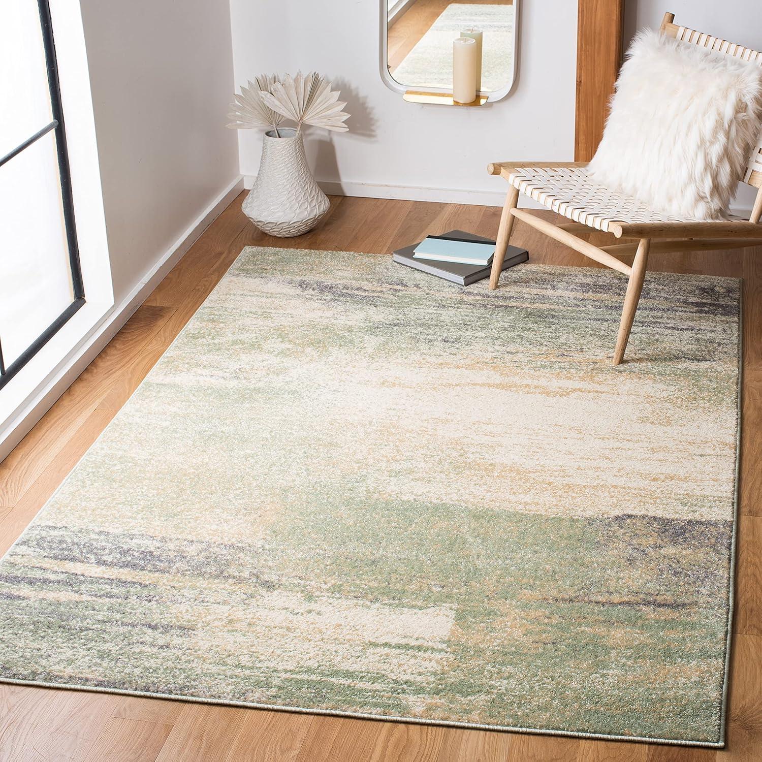 image:imageSAFAVIEH Area Rug 8x10 Adirondack Collection Large Silver amp Black Modern Abstract Design NonShedding amp Easy Cleaning Ideal for Living Room Bedroom Office Dining Space ADR112AIvorySage