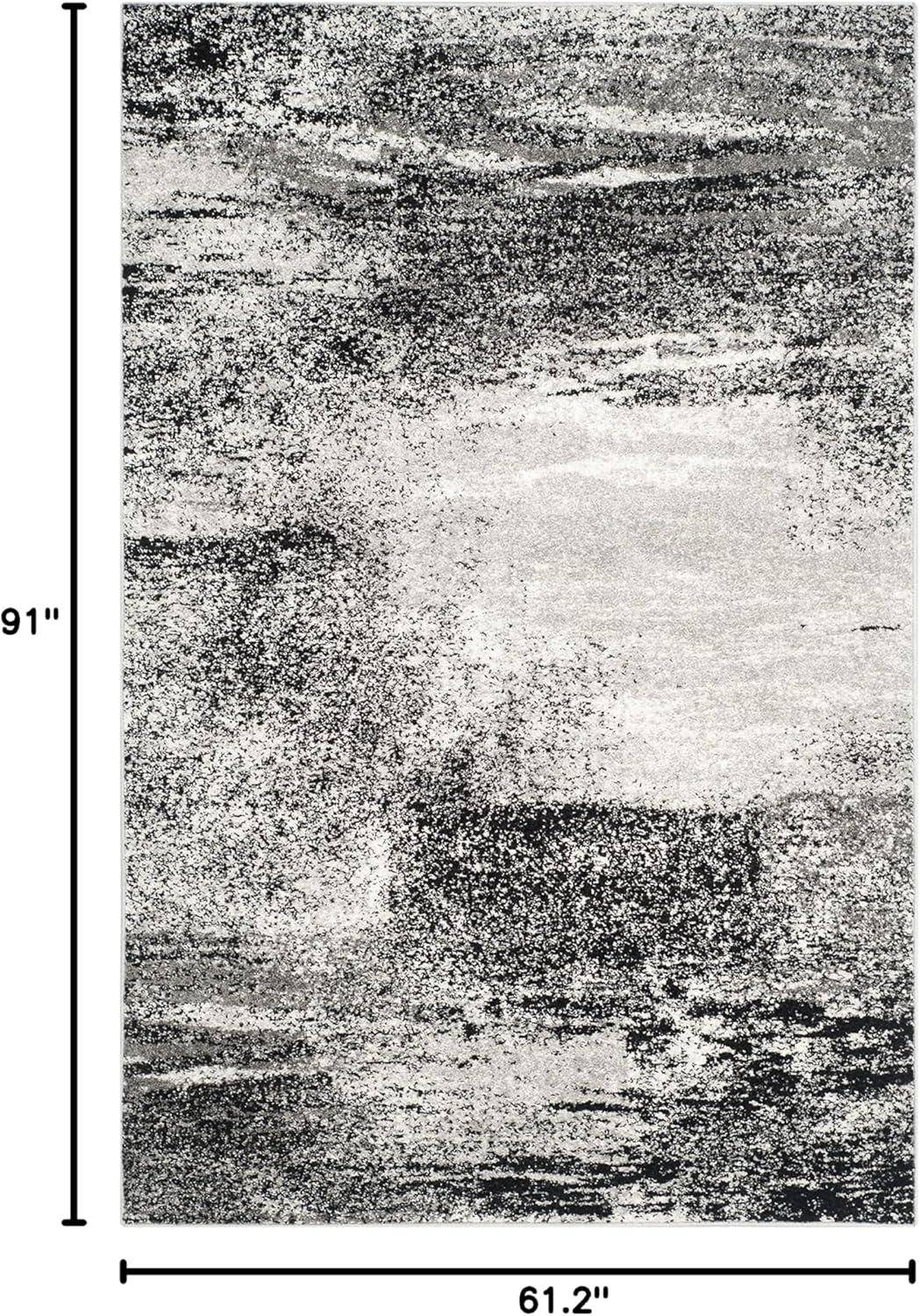 image:imageSAFAVIEH Area Rug 8x10 Adirondack Collection Large Silver amp Black Modern Abstract Design NonShedding amp Easy Cleaning Ideal for Living Room Bedroom Office Dining Space ADR112ASilverMulti