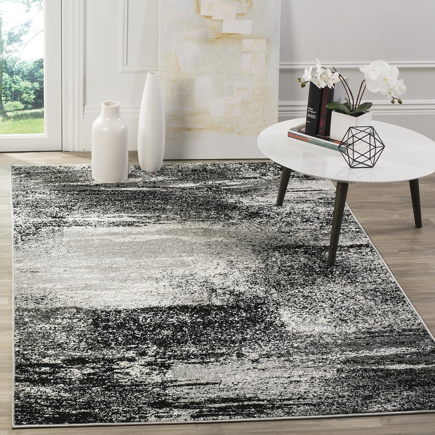 image:imageSAFAVIEH Area Rug 8x10 Adirondack Collection Large Silver amp Black Modern Abstract Design NonShedding amp Easy Cleaning Ideal for Living Room Bedroom Office Dining Space ADR112ASilverMulti