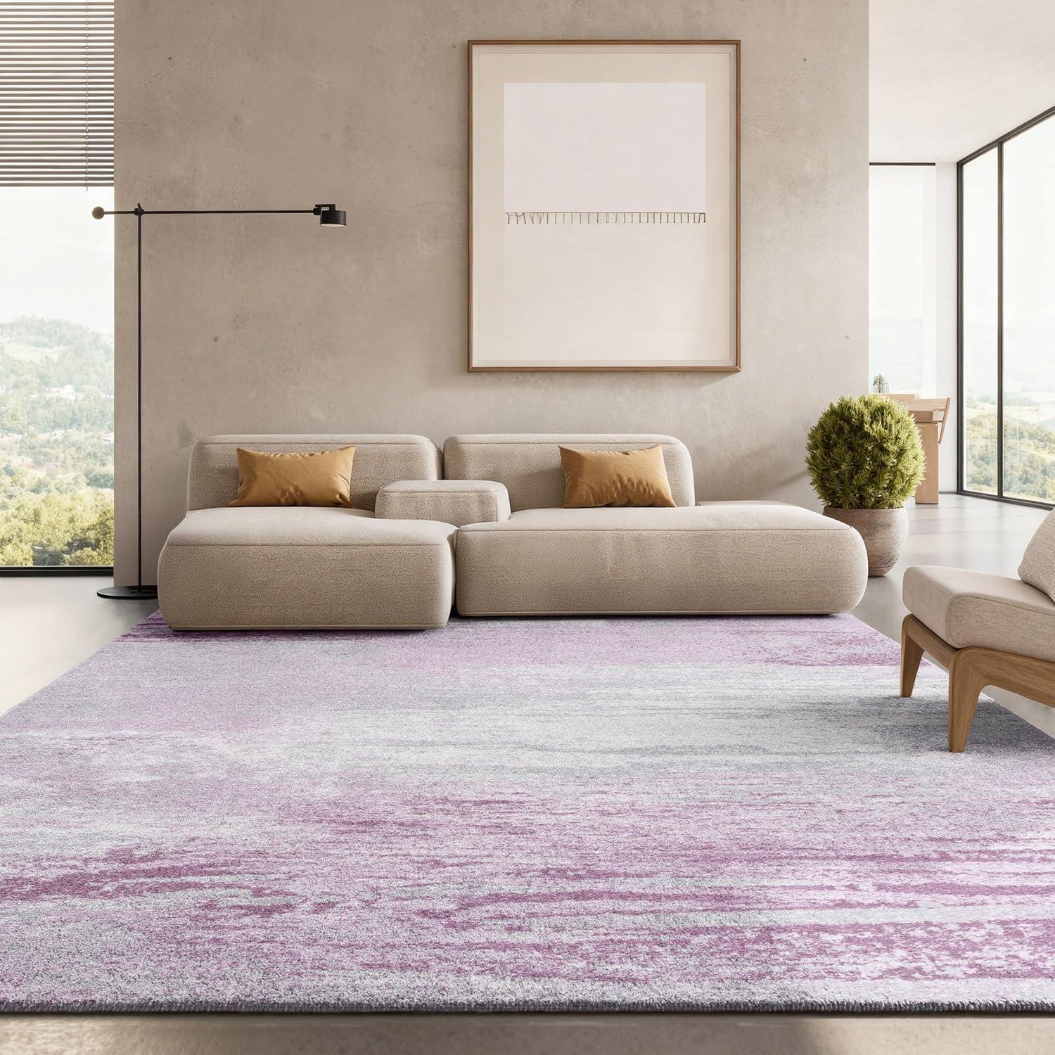 image:imageSAFAVIEH Area Rug 8x10 Adirondack Collection Large Silver amp Black Modern Abstract Design NonShedding amp Easy Cleaning Ideal for Living Room Bedroom Office Dining Space ADR112AGreyPurple