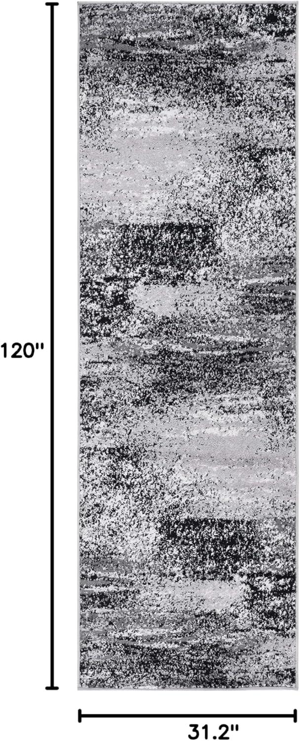 image:imageSAFAVIEH Area Rug 8x10 Adirondack Collection Large Silver amp Black Modern Abstract Design NonShedding amp Easy Cleaning Ideal for Living Room Bedroom Office Dining Space ADR112ASilverMulti