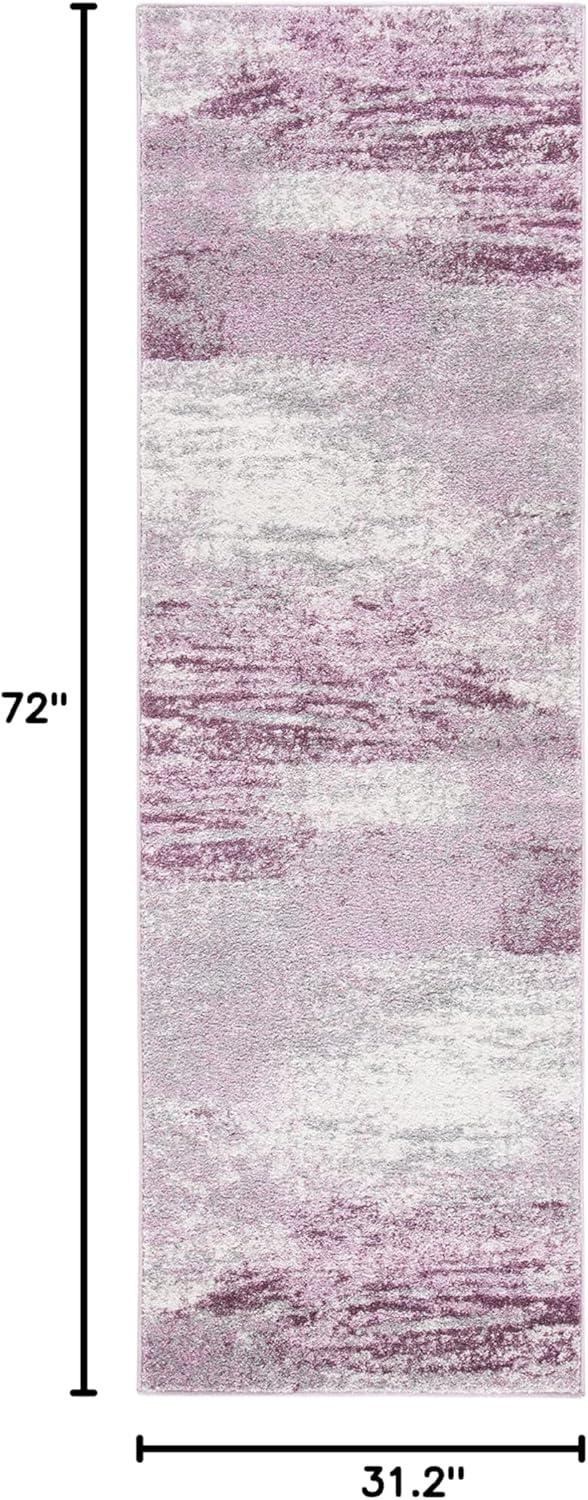 image:imageSAFAVIEH Area Rug 8x10 Adirondack Collection Large Silver amp Black Modern Abstract Design NonShedding amp Easy Cleaning Ideal for Living Room Bedroom Office Dining Space ADR112AGreyPurple