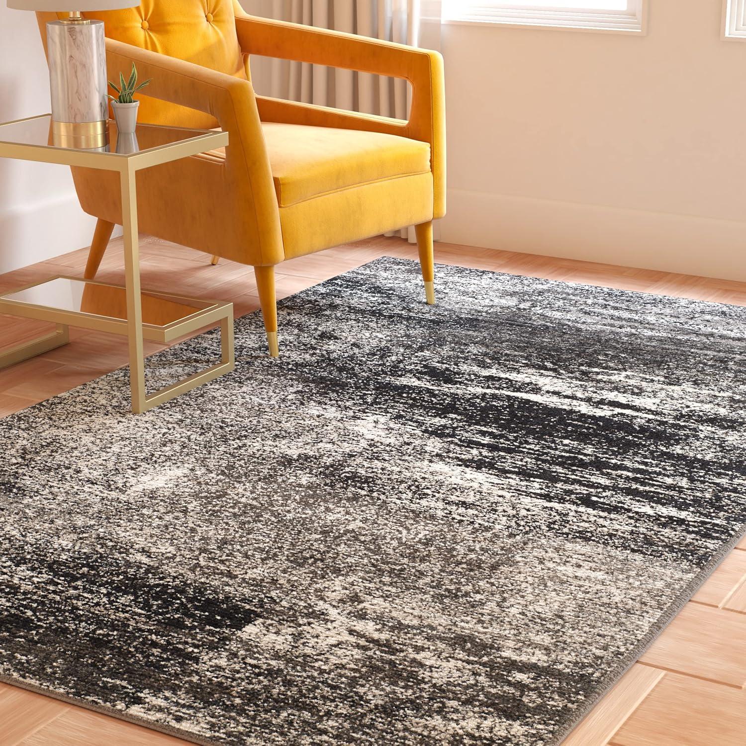 image:imageSAFAVIEH Area Rug 8x10 Adirondack Collection Large Silver amp Black Modern Abstract Design NonShedding amp Easy Cleaning Ideal for Living Room Bedroom Office Dining Space ADR112ASilverBlack