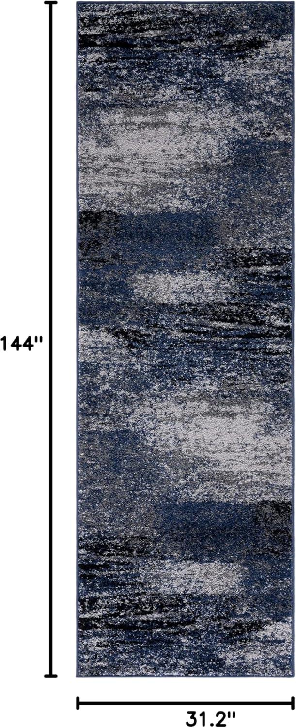 image:imageSAFAVIEH Area Rug 8x10 Adirondack Collection Large Silver amp Black Modern Abstract Design NonShedding amp Easy Cleaning Ideal for Living Room Bedroom Office Dining Space ADR112AGreyBlue