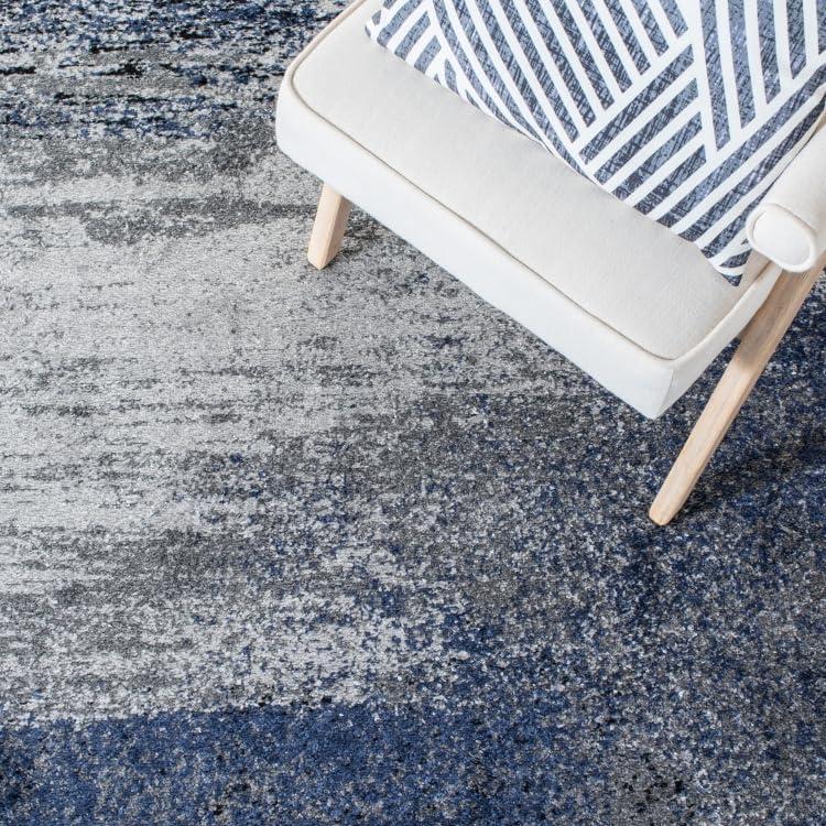 image:imageSAFAVIEH Area Rug 8x10 Adirondack Collection Large Silver amp Black Modern Abstract Design NonShedding amp Easy Cleaning Ideal for Living Room Bedroom Office Dining Space ADR112AGreyBlue