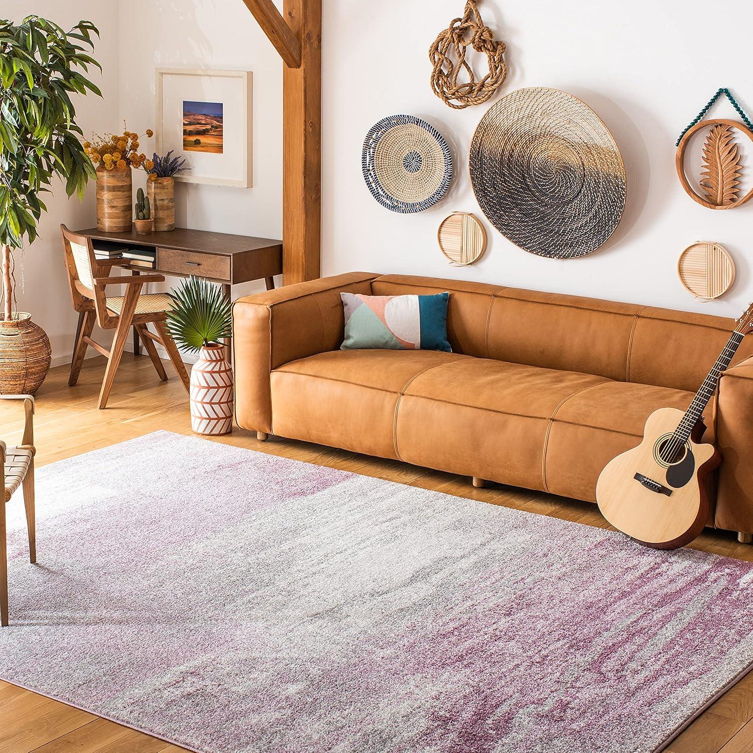 image:imageSAFAVIEH Area Rug 8x10 Adirondack Collection Large Silver amp Black Modern Abstract Design NonShedding amp Easy Cleaning Ideal for Living Room Bedroom Office Dining Space ADR112AGreyPurple