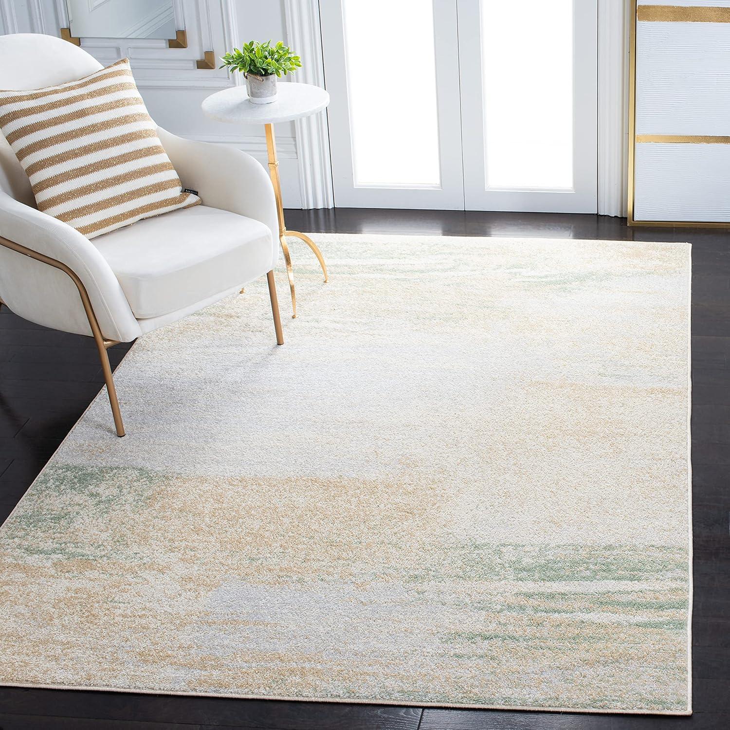 image:imageSAFAVIEH Area Rug 8x10 Adirondack Collection Large Silver amp Black Modern Abstract Design NonShedding amp Easy Cleaning Ideal for Living Room Bedroom Office Dining Space ADR112AIvoryGold