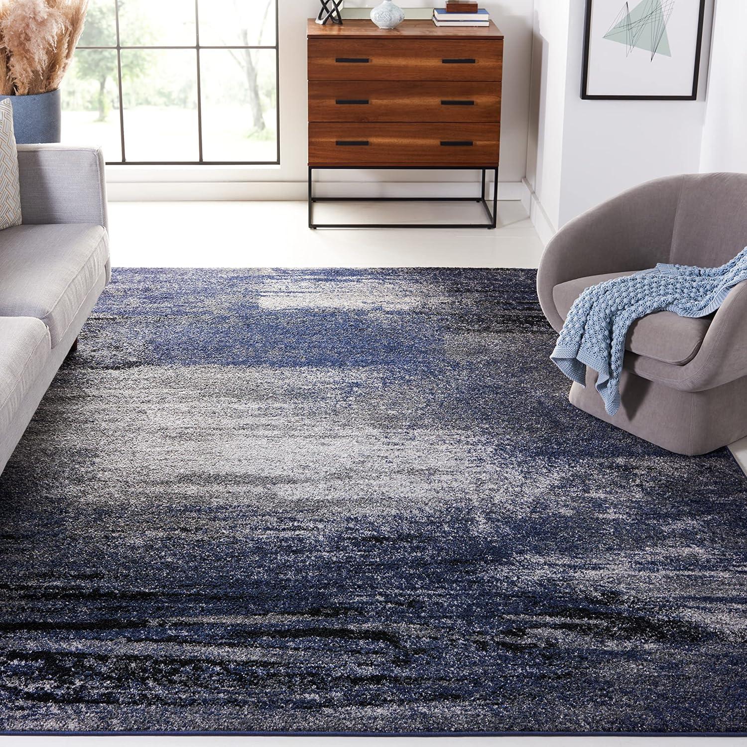 image:imageSAFAVIEH Area Rug 8x10 Adirondack Collection Large Silver amp Black Modern Abstract Design NonShedding amp Easy Cleaning Ideal for Living Room Bedroom Office Dining Space ADR112AGreyBlue