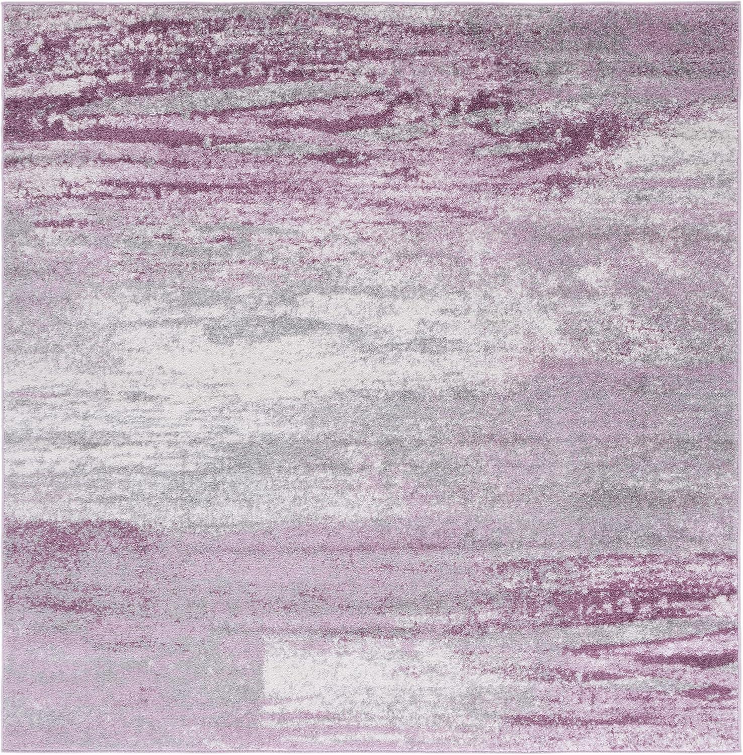 image:imageSAFAVIEH Area Rug 8x10 Adirondack Collection Large Silver amp Black Modern Abstract Design NonShedding amp Easy Cleaning Ideal for Living Room Bedroom Office Dining Space ADR112AGreyPurple