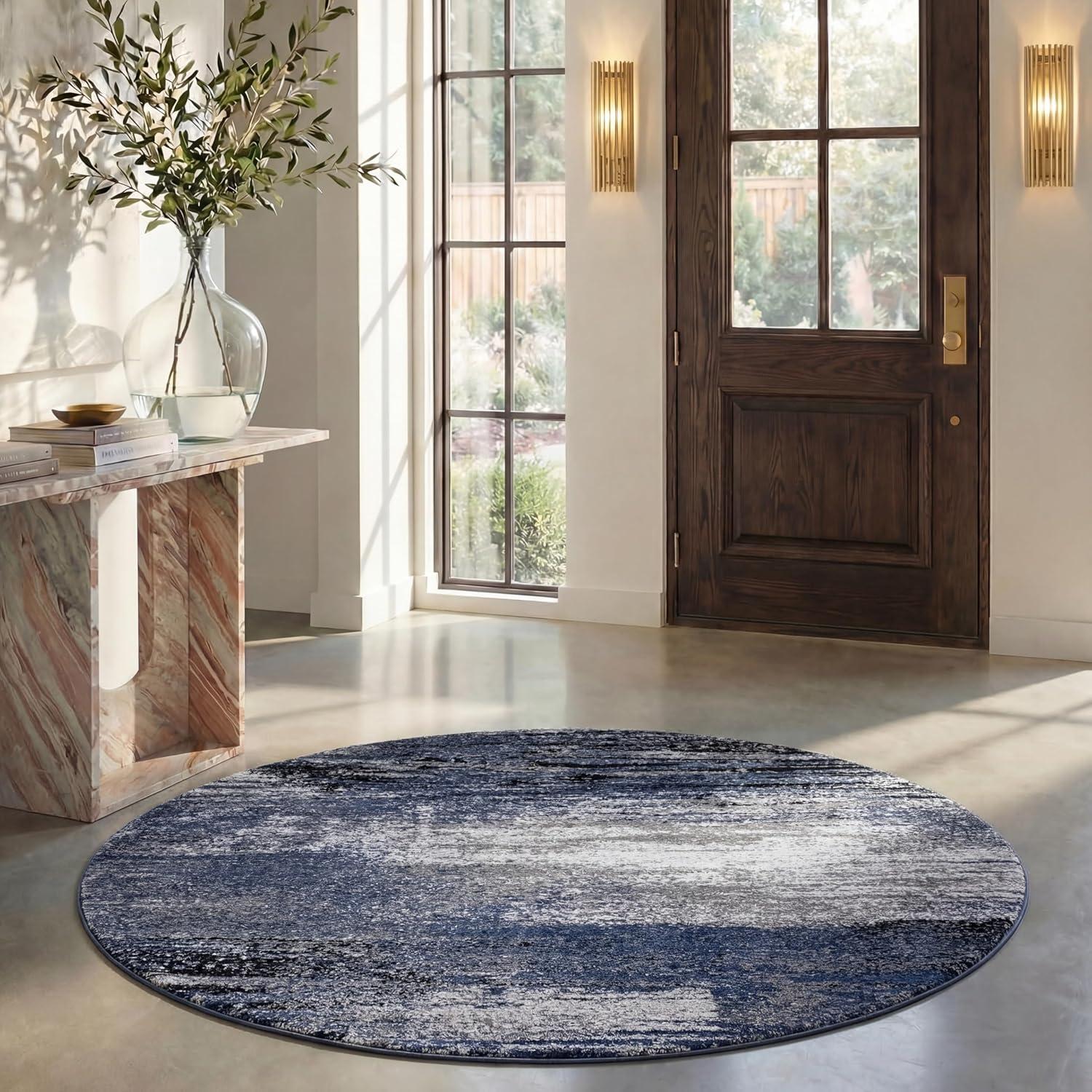 image:imageSAFAVIEH Area Rug 8x10 Adirondack Collection Large Silver amp Black Modern Abstract Design NonShedding amp Easy Cleaning Ideal for Living Room Bedroom Office Dining Space ADR112AGreyBlue