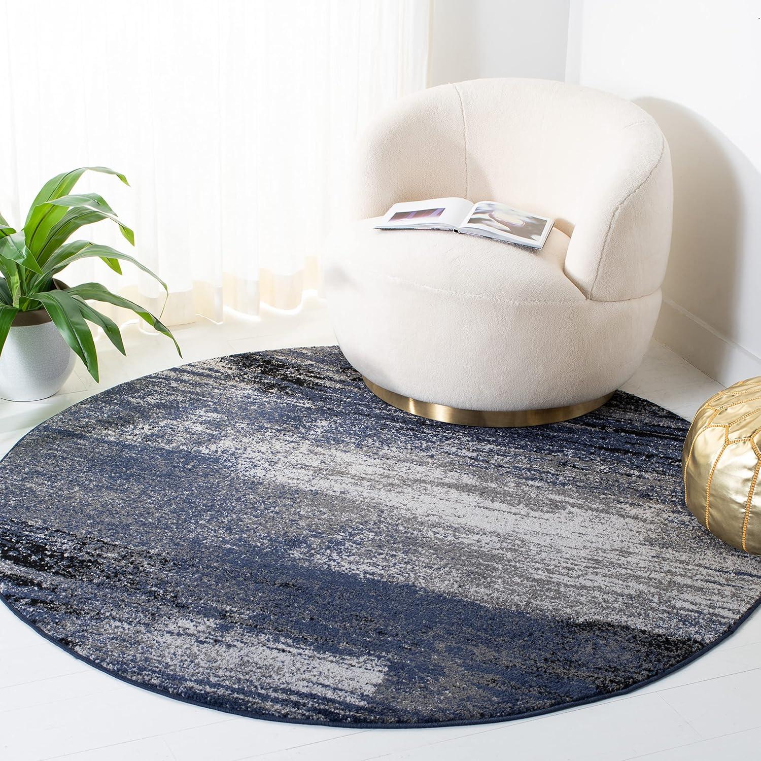 image:imageSAFAVIEH Area Rug 8x10 Adirondack Collection Large Silver amp Black Modern Abstract Design NonShedding amp Easy Cleaning Ideal for Living Room Bedroom Office Dining Space ADR112AGreyBlue