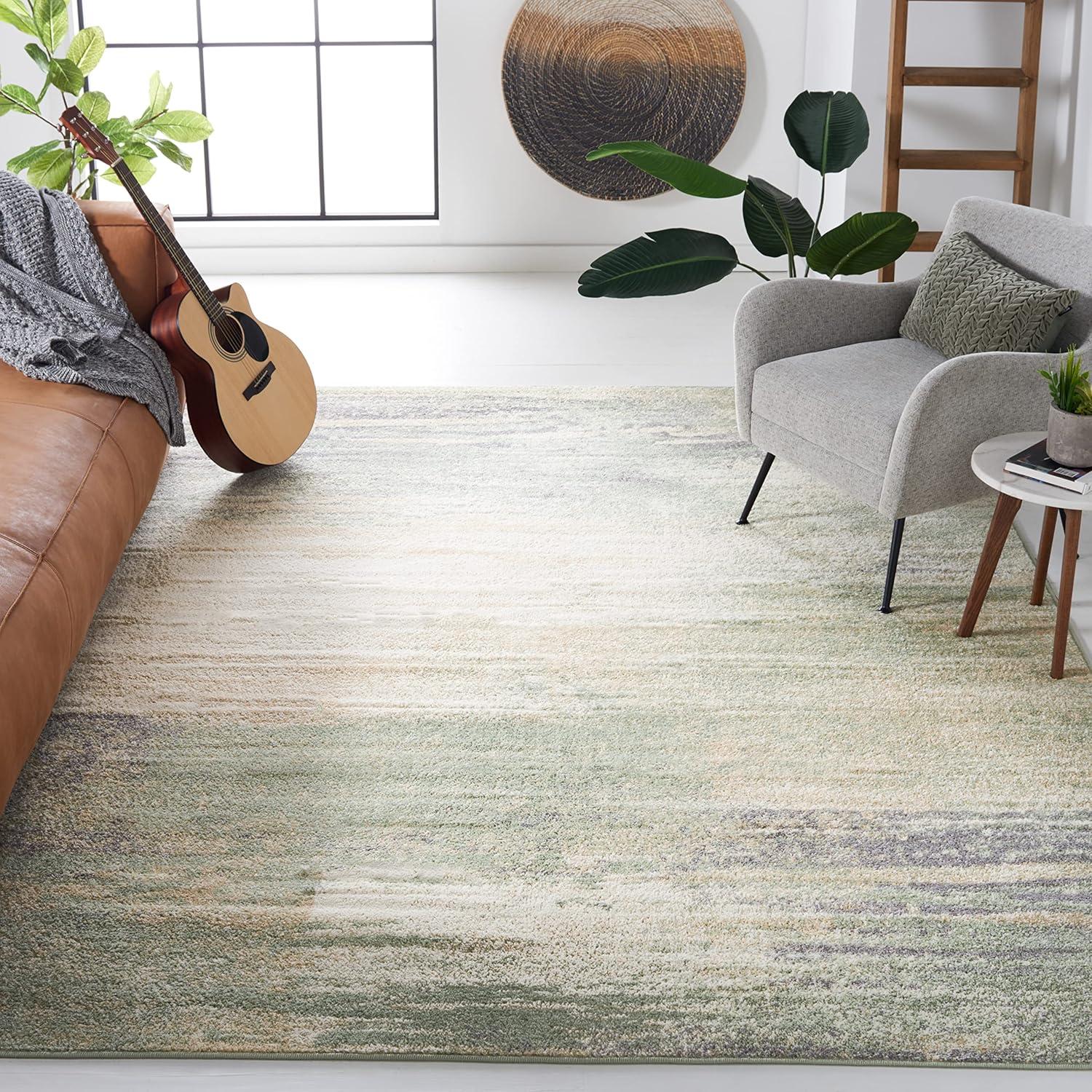 image:imageSAFAVIEH Area Rug 8x10 Adirondack Collection Large Silver amp Black Modern Abstract Design NonShedding amp Easy Cleaning Ideal for Living Room Bedroom Office Dining Space ADR112AIvorySage