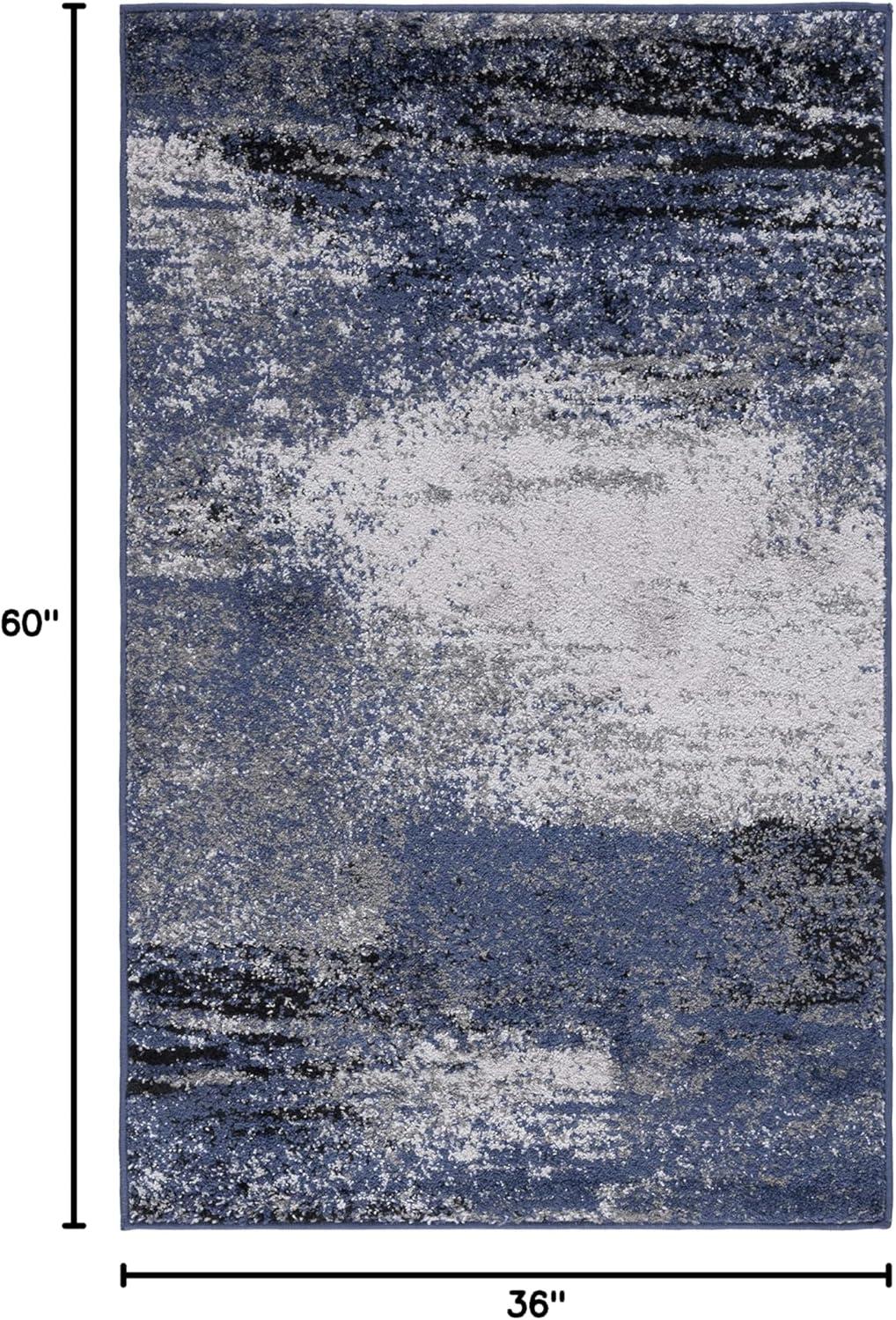 image:imageSAFAVIEH Area Rug 8x10 Adirondack Collection Large Silver amp Black Modern Abstract Design NonShedding amp Easy Cleaning Ideal for Living Room Bedroom Office Dining Space ADR112AGreyBlue