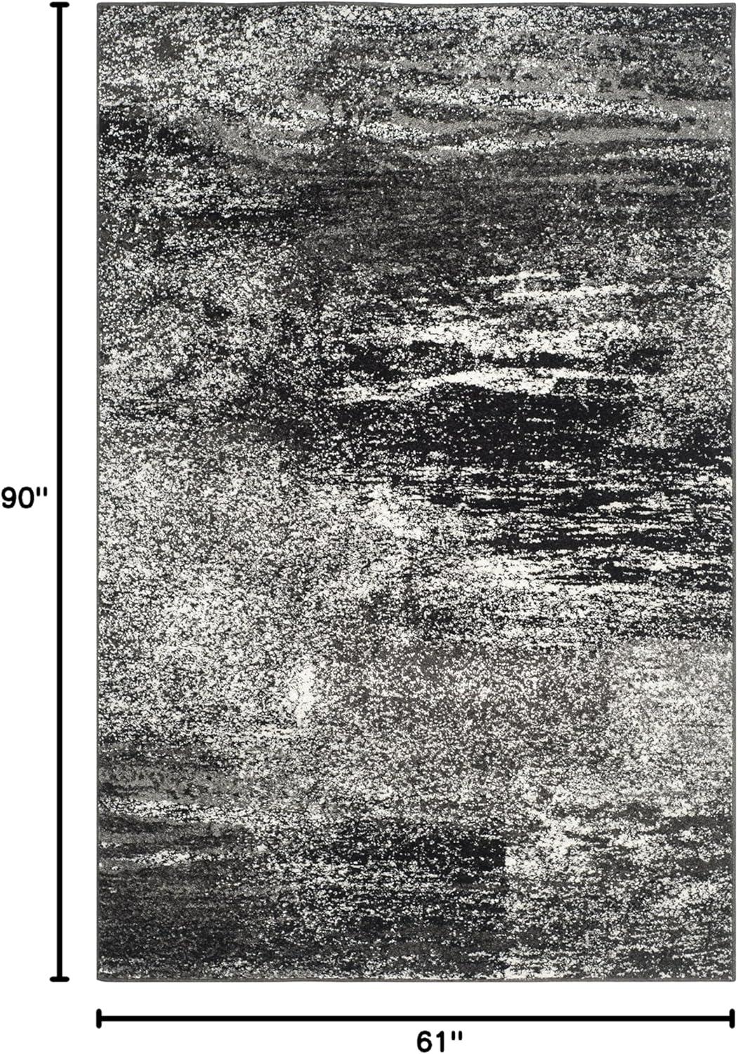 image:imageSAFAVIEH Area Rug 8x10 Adirondack Collection Large Silver amp Black Modern Abstract Design NonShedding amp Easy Cleaning Ideal for Living Room Bedroom Office Dining Space ADR112ASilverBlack