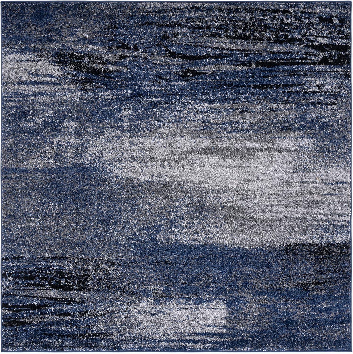 image:imageSAFAVIEH Area Rug 8x10 Adirondack Collection Large Silver amp Black Modern Abstract Design NonShedding amp Easy Cleaning Ideal for Living Room Bedroom Office Dining Space ADR112AGreyBlue