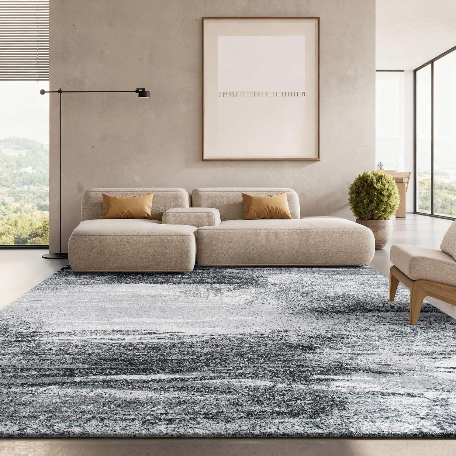 image:imageSAFAVIEH Area Rug 8x10 Adirondack Collection Large Silver amp Black Modern Abstract Design NonShedding amp Easy Cleaning Ideal for Living Room Bedroom Office Dining Space ADR112ASilverMulti