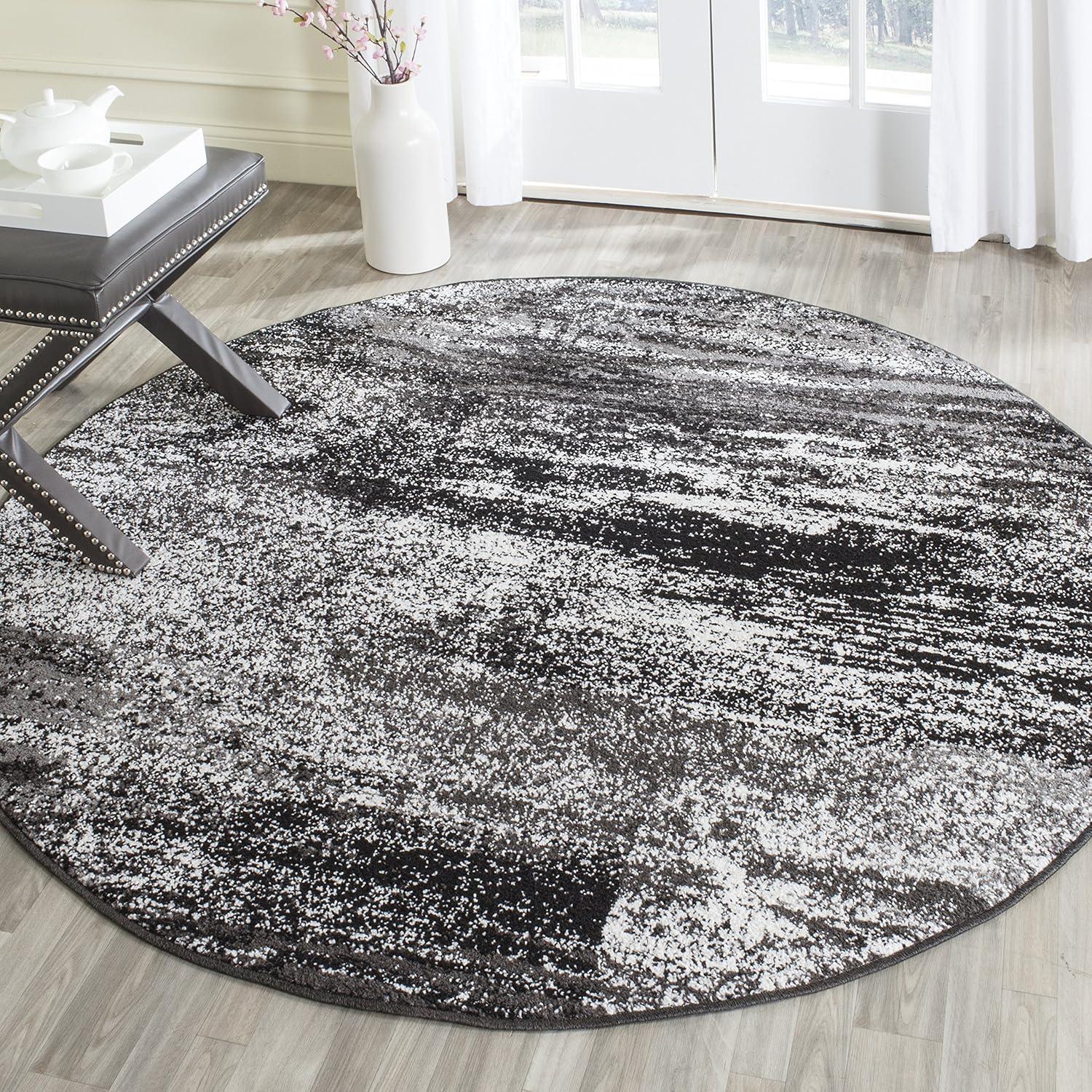 image:imageSAFAVIEH Area Rug 8x10 Adirondack Collection Large Silver amp Black Modern Abstract Design NonShedding amp Easy Cleaning Ideal for Living Room Bedroom Office Dining Space ADR112ASilverBlack