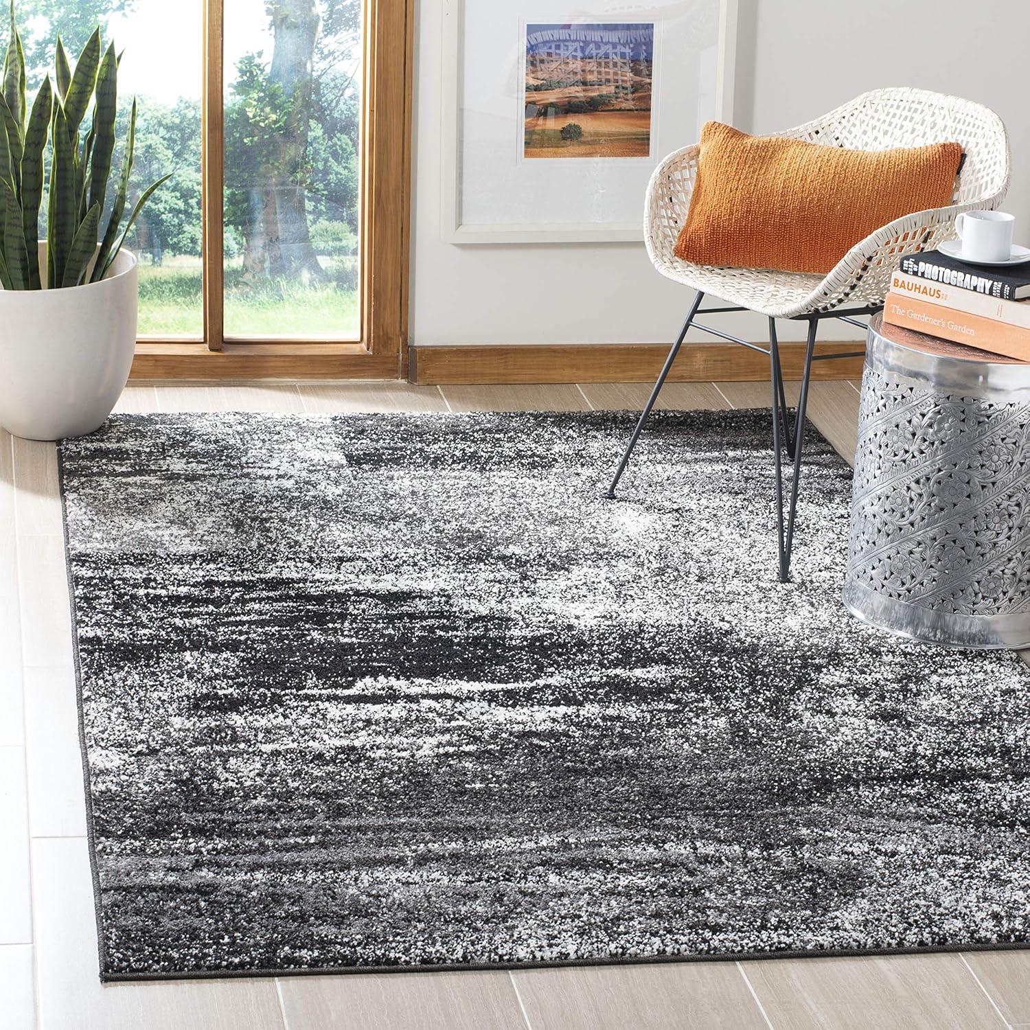 image:imageSAFAVIEH Area Rug 8x10 Adirondack Collection Large Silver amp Black Modern Abstract Design NonShedding amp Easy Cleaning Ideal for Living Room Bedroom Office Dining Space ADR112ASilverBlack