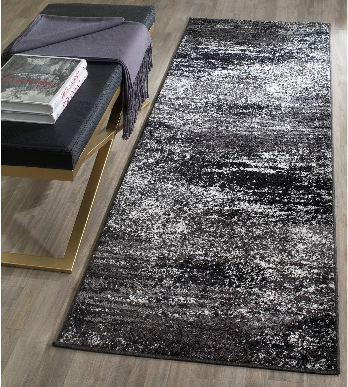 image:imageSAFAVIEH Area Rug 8x10 Adirondack Collection Large Silver amp Black Modern Abstract Design NonShedding amp Easy Cleaning Ideal for Living Room Bedroom Office Dining Space ADR112ASilverBlack