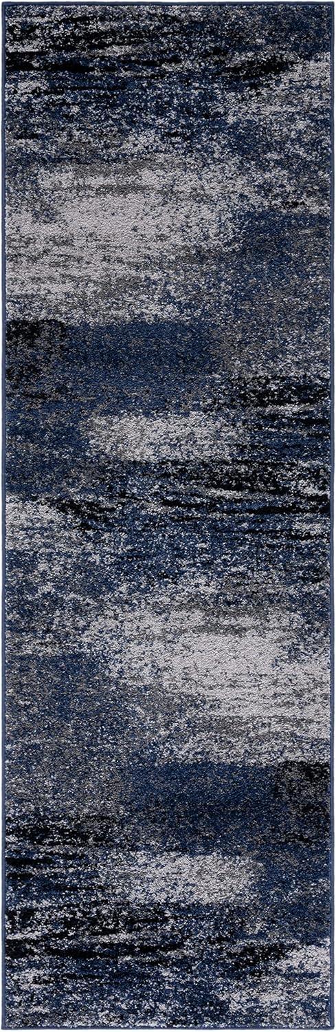 image:imageSAFAVIEH Area Rug 8x10 Adirondack Collection Large Silver amp Black Modern Abstract Design NonShedding amp Easy Cleaning Ideal for Living Room Bedroom Office Dining Space ADR112AGreyBlue