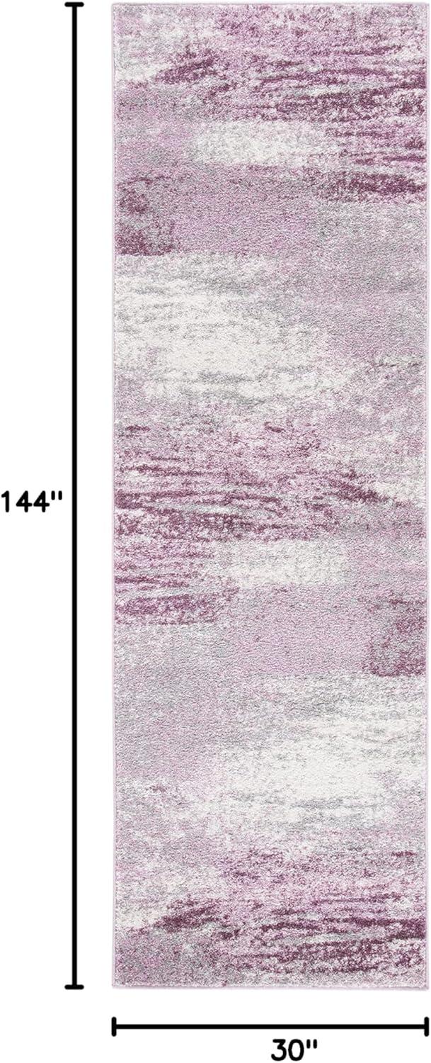 image:imageSAFAVIEH Area Rug 8x10 Adirondack Collection Large Silver amp Black Modern Abstract Design NonShedding amp Easy Cleaning Ideal for Living Room Bedroom Office Dining Space ADR112AGreyPurple