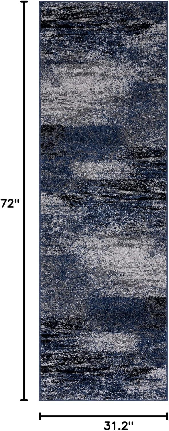 image:imageSAFAVIEH Area Rug 8x10 Adirondack Collection Large Silver amp Black Modern Abstract Design NonShedding amp Easy Cleaning Ideal for Living Room Bedroom Office Dining Space ADR112AGreyBlue
