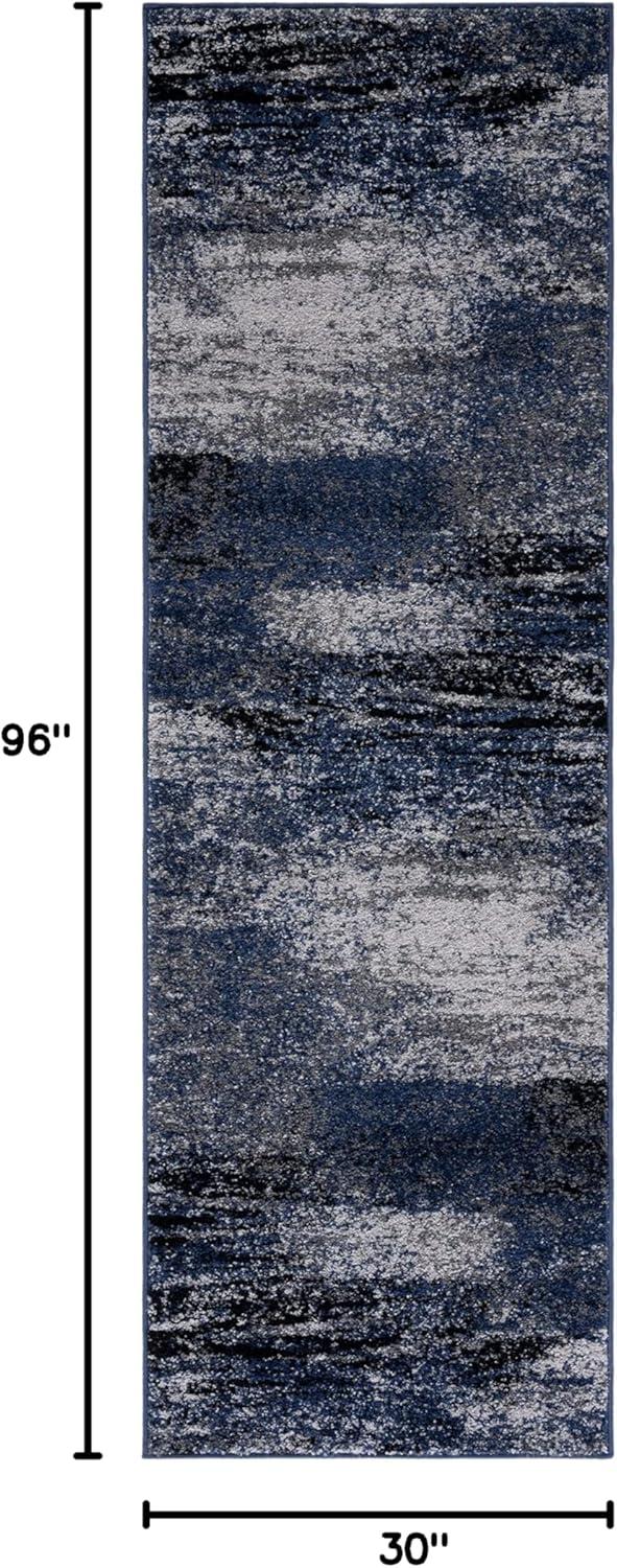 image:imageSAFAVIEH Area Rug 8x10 Adirondack Collection Large Silver amp Black Modern Abstract Design NonShedding amp Easy Cleaning Ideal for Living Room Bedroom Office Dining Space ADR112AGreyBlue