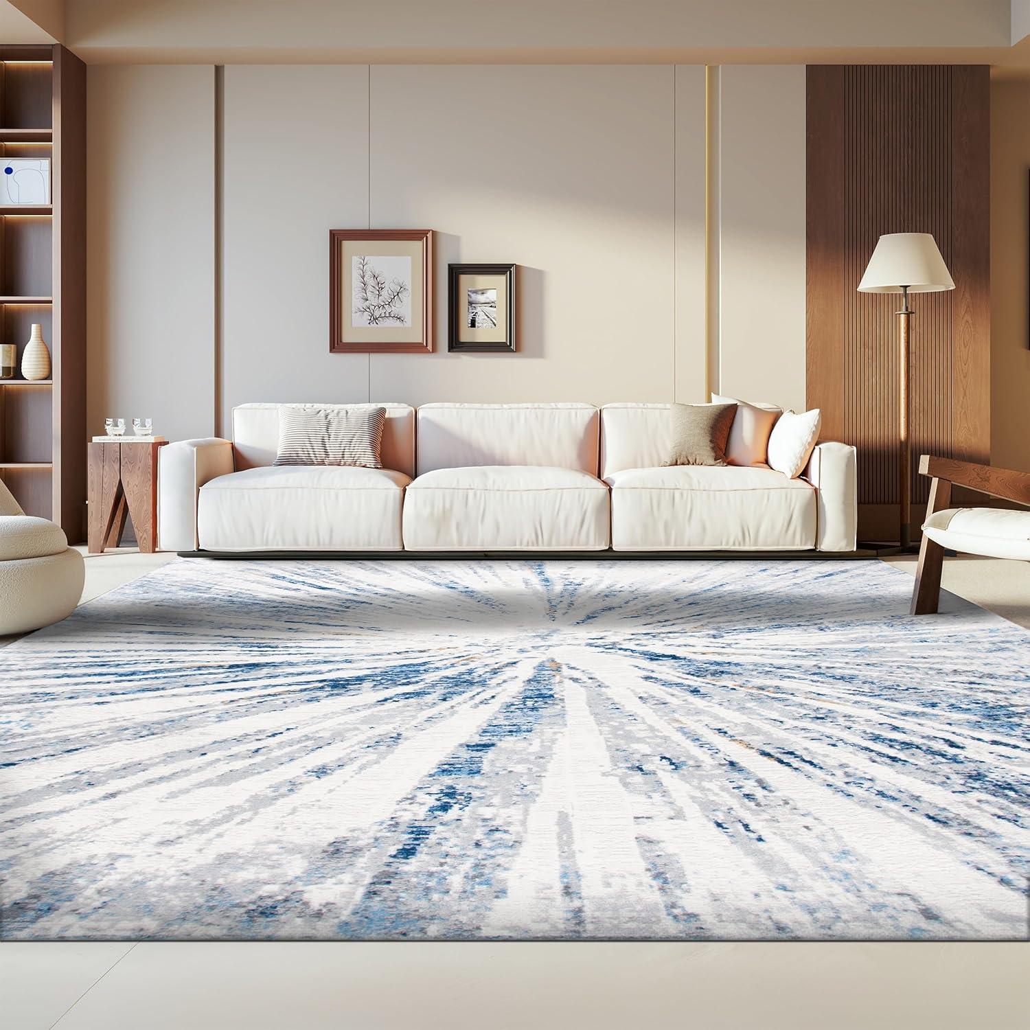 image:imageSAFAVIEH Area Rug 8x10 Amelia Collection Large Grey amp Blue Modern Design NonShedding amp Easy Cleaning Ideal for Living Room Bedroom Office Dining Space ALA449FGreyBlue