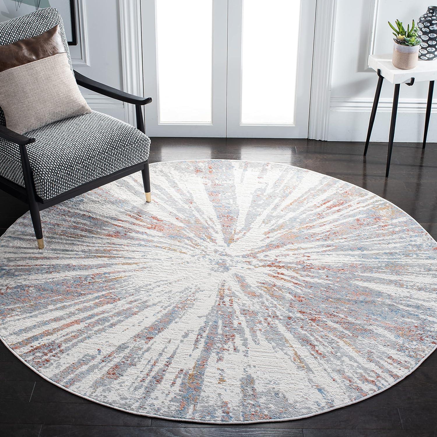 image:imageSAFAVIEH Area Rug 8x10 Amelia Collection Large Grey amp Blue Modern Design NonShedding amp Easy Cleaning Ideal for Living Room Bedroom Office Dining Space ALA449FGreyRust