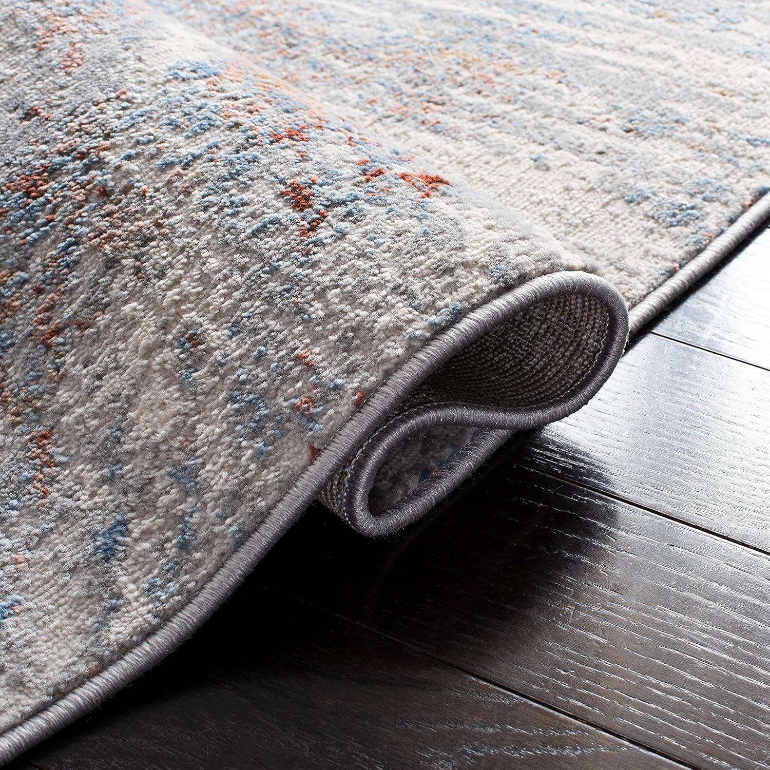 image:imageSAFAVIEH Area Rug 8x10 Amelia Collection Large Grey amp Blue Modern Design NonShedding amp Easy Cleaning Ideal for Living Room Bedroom Office Dining Space ALA449FGreyRust