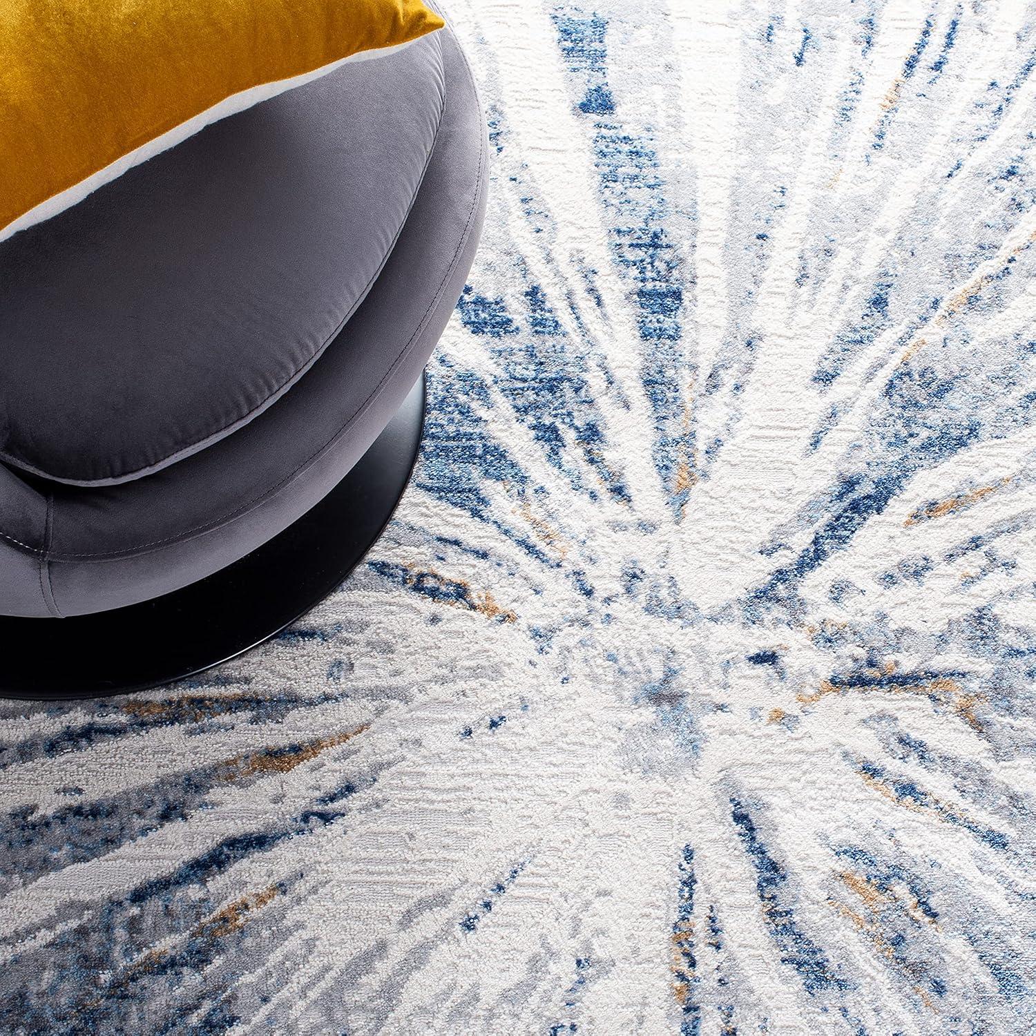 image:imageSAFAVIEH Area Rug 8x10 Amelia Collection Large Grey amp Blue Modern Design NonShedding amp Easy Cleaning Ideal for Living Room Bedroom Office Dining Space ALA449FGreyBlue