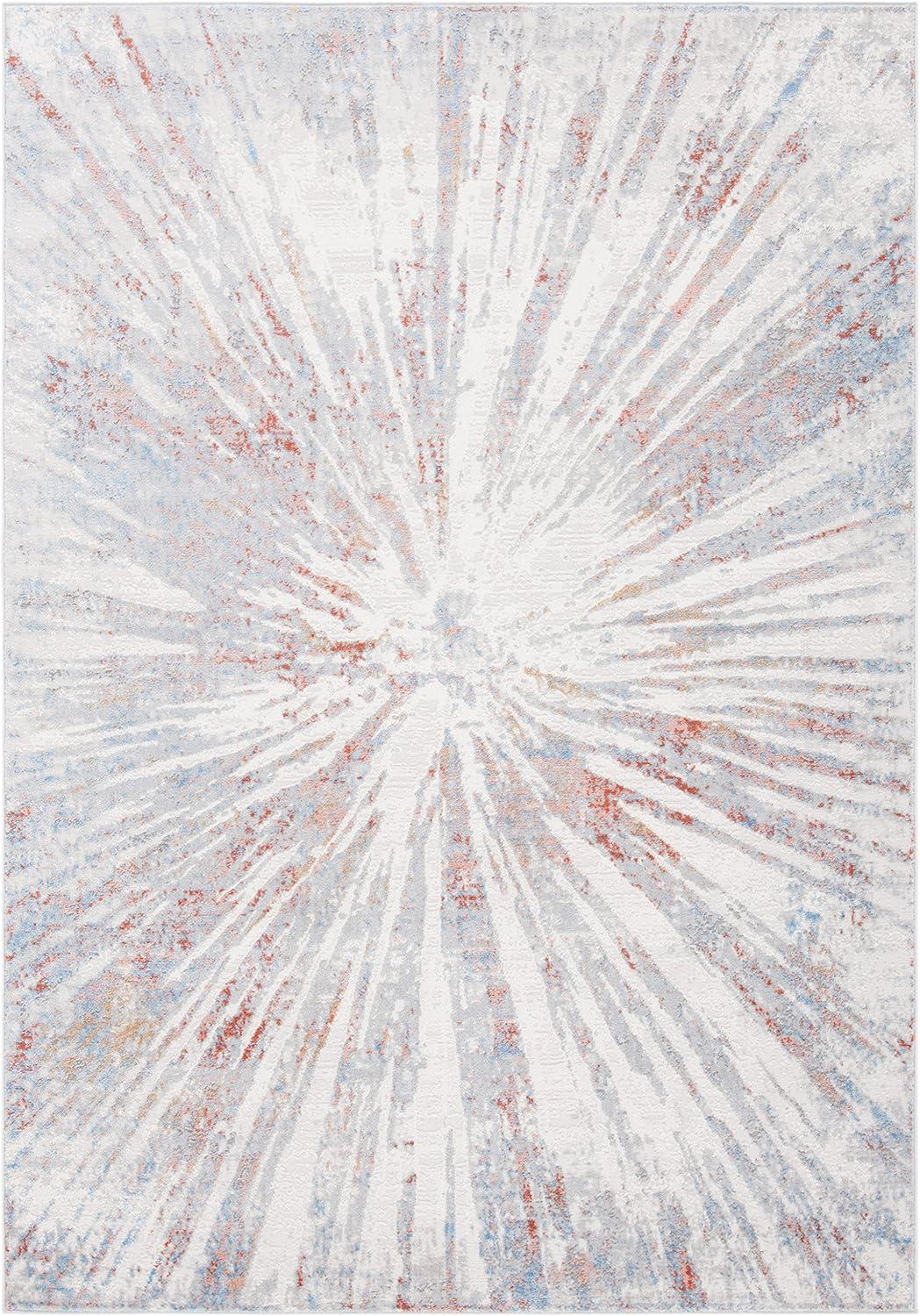image:imageSAFAVIEH Area Rug 8x10 Amelia Collection Large Grey amp Blue Modern Design NonShedding amp Easy Cleaning Ideal for Living Room Bedroom Office Dining Space ALA449FGreyRust