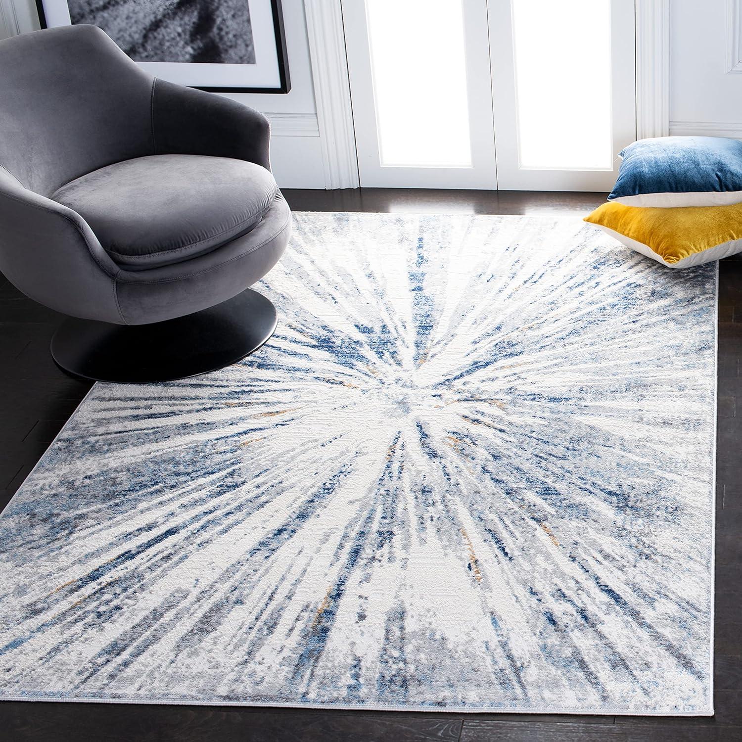 image:imageSAFAVIEH Area Rug 8x10 Amelia Collection Large Grey amp Blue Modern Design NonShedding amp Easy Cleaning Ideal for Living Room Bedroom Office Dining Space ALA449FGreyBlue