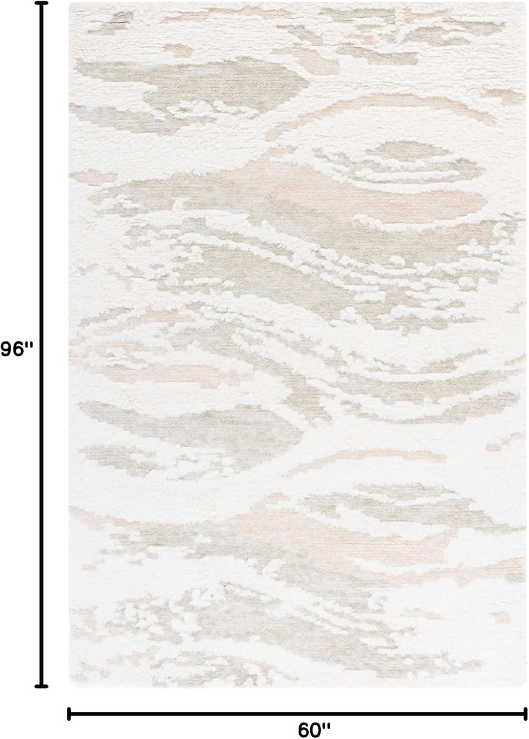image:imageSAFAVIEH Area Rug 8x10 Casablanca Collection Large Ivory amp Sage Handmade Wool HighLow Shaggy Pile Ideal for Living Room Bedroom Dining Space CSB441AIvorySage