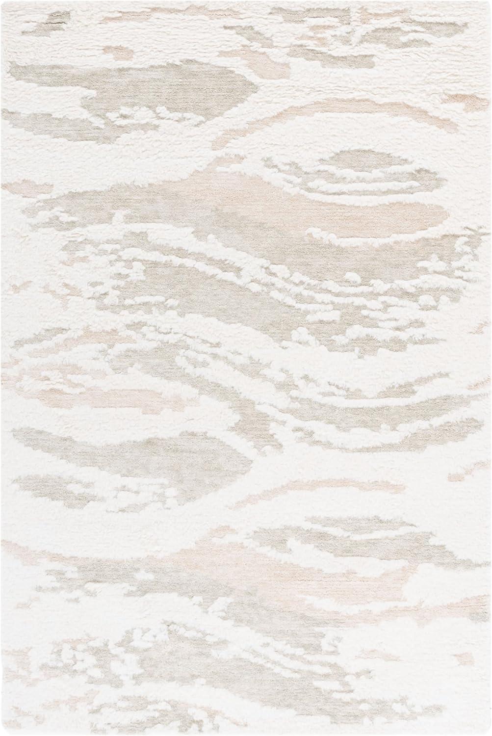 image:imageSAFAVIEH Area Rug 8x10 Casablanca Collection Large Ivory amp Sage Handmade Wool HighLow Shaggy Pile Ideal for Living Room Bedroom Dining Space CSB441AIvorySage