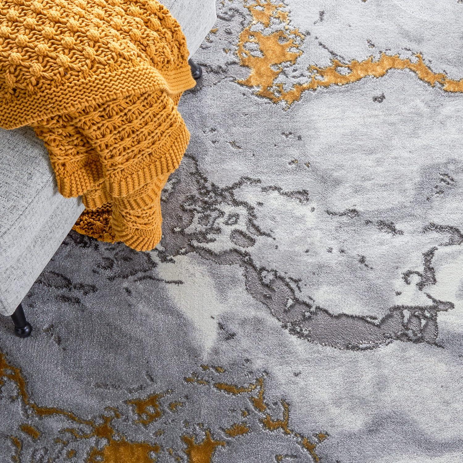image:imageSAFAVIEH Area Rug 8x10 Craft Collection Large Grey amp Gold Modern Abstract Design NonShedding amp Easy Cleaning Ideal for Living Room Bedroom Office Dining Space CFT860FGreyGold