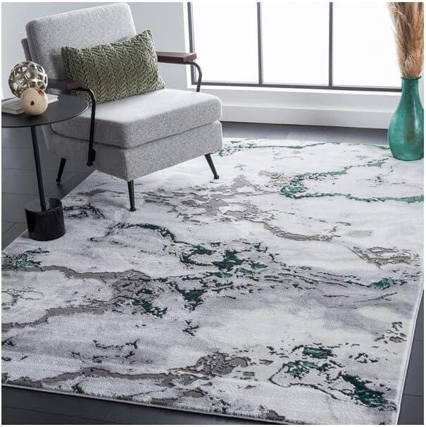 image:imageSAFAVIEH Area Rug 8x10 Craft Collection Large Grey amp Gold Modern Abstract Design NonShedding amp Easy Cleaning Ideal for Living Room Bedroom Office Dining Space CFT860FGreyGreen