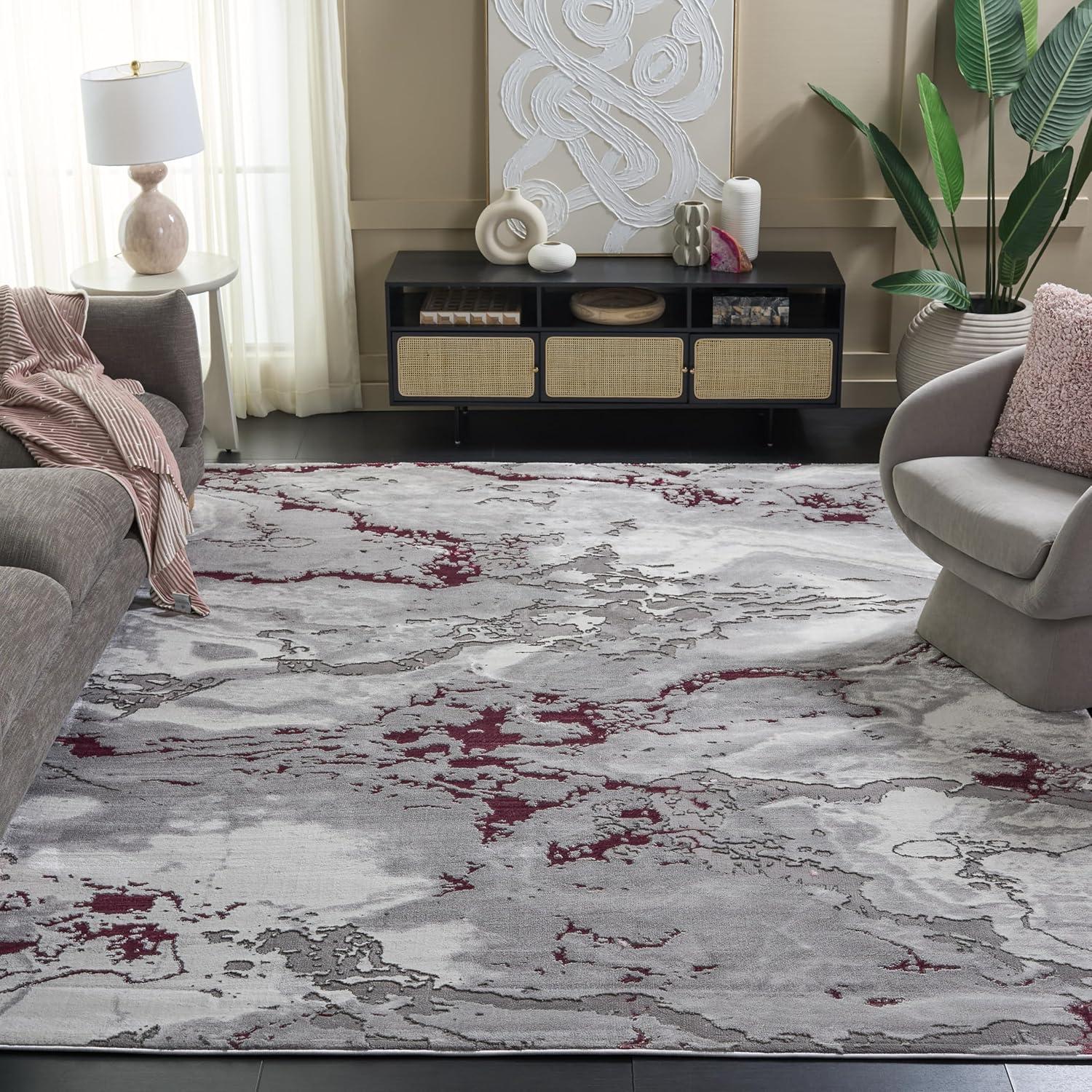 image:imageSAFAVIEH Area Rug 8x10 Craft Collection Large Grey amp Gold Modern Abstract Design NonShedding amp Easy Cleaning Ideal for Living Room Bedroom Office Dining Space CFT860FGreyWine