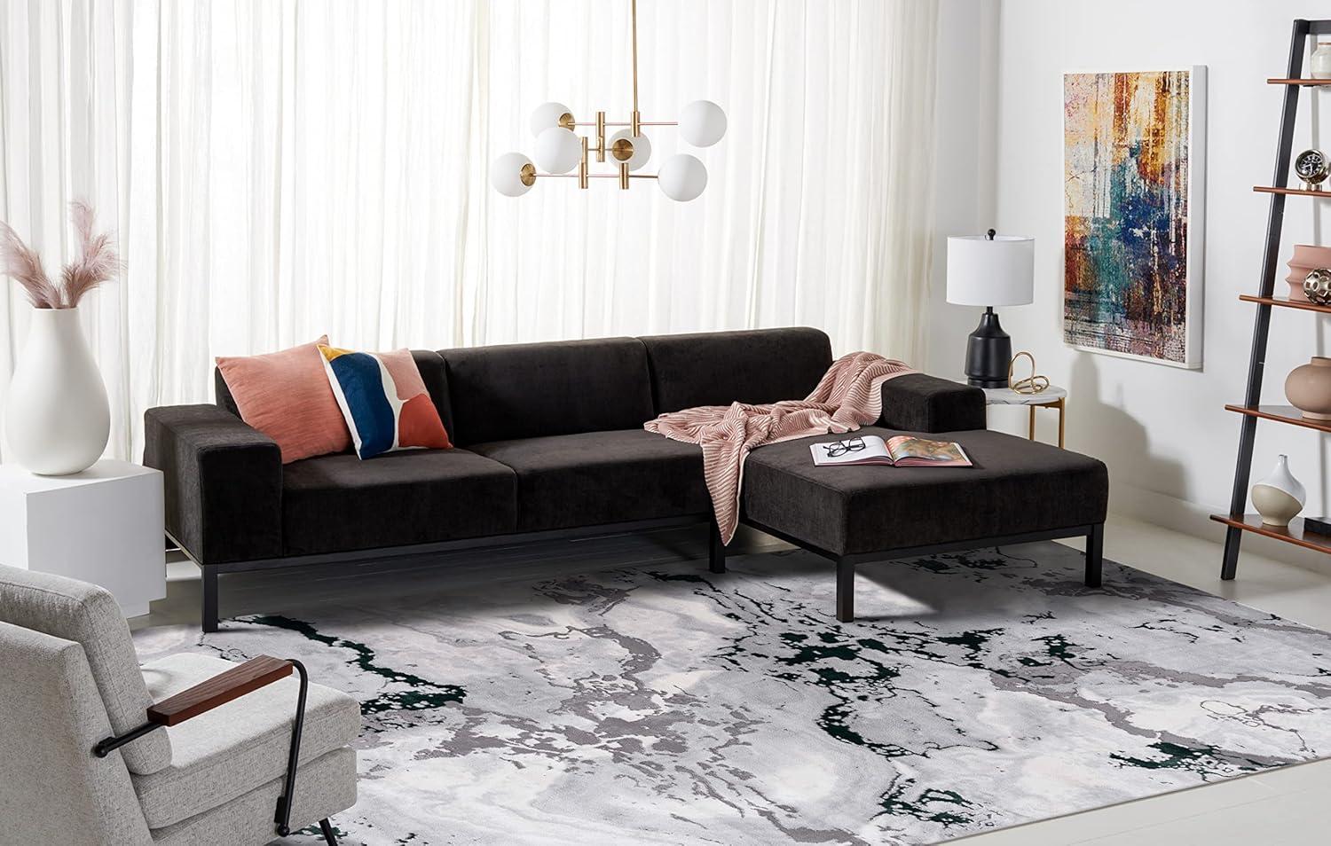 image:imageSAFAVIEH Area Rug 8x10 Craft Collection Large Grey amp Gold Modern Abstract Design NonShedding amp Easy Cleaning Ideal for Living Room Bedroom Office Dining Space CFT860FGreyGreen